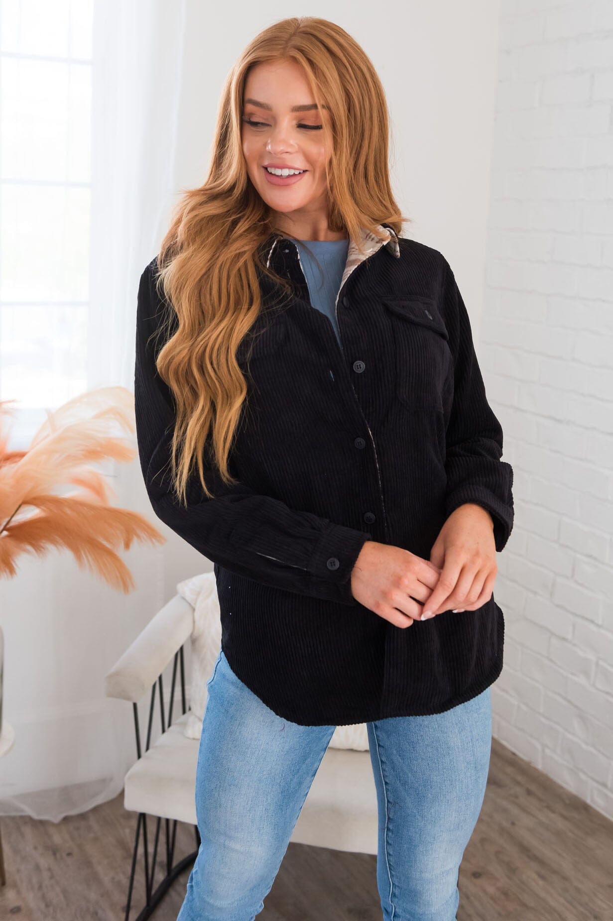 It's A Statement Modest Corduroy Jacket Modest Dresses vendor-unknown 