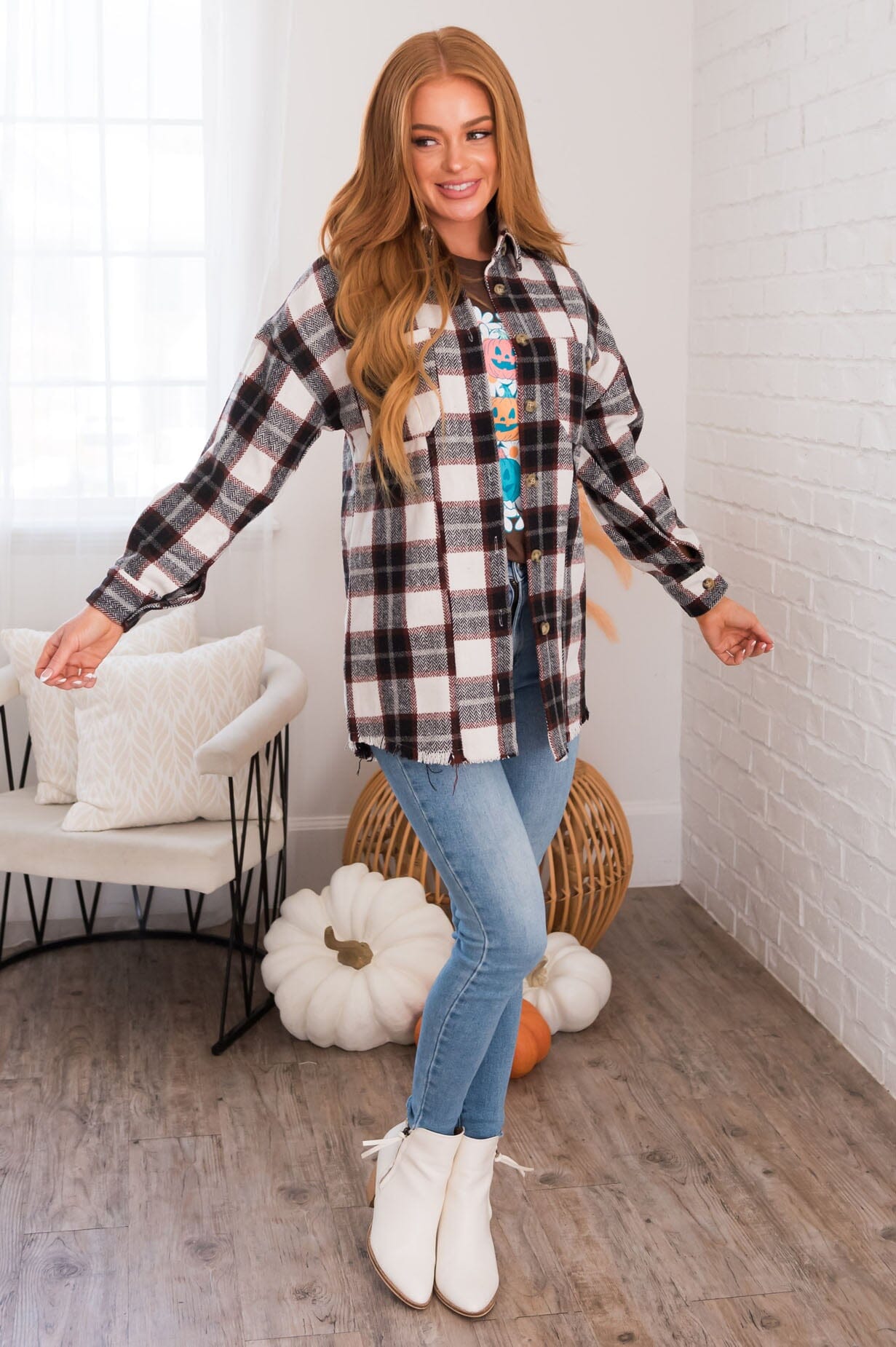 Livin' The Dream Modest Shacket Modest Dresses vendor-unknown 