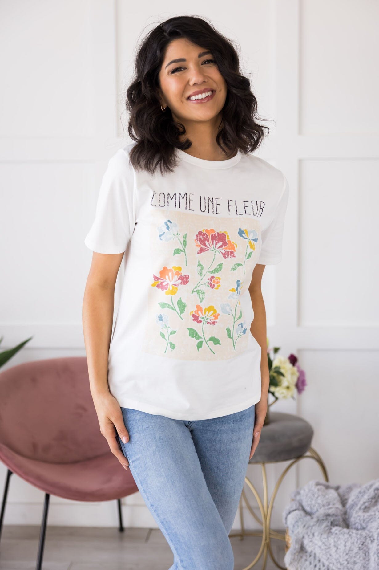 Like A Flower Tee Modest Dresses vendor-unknown 