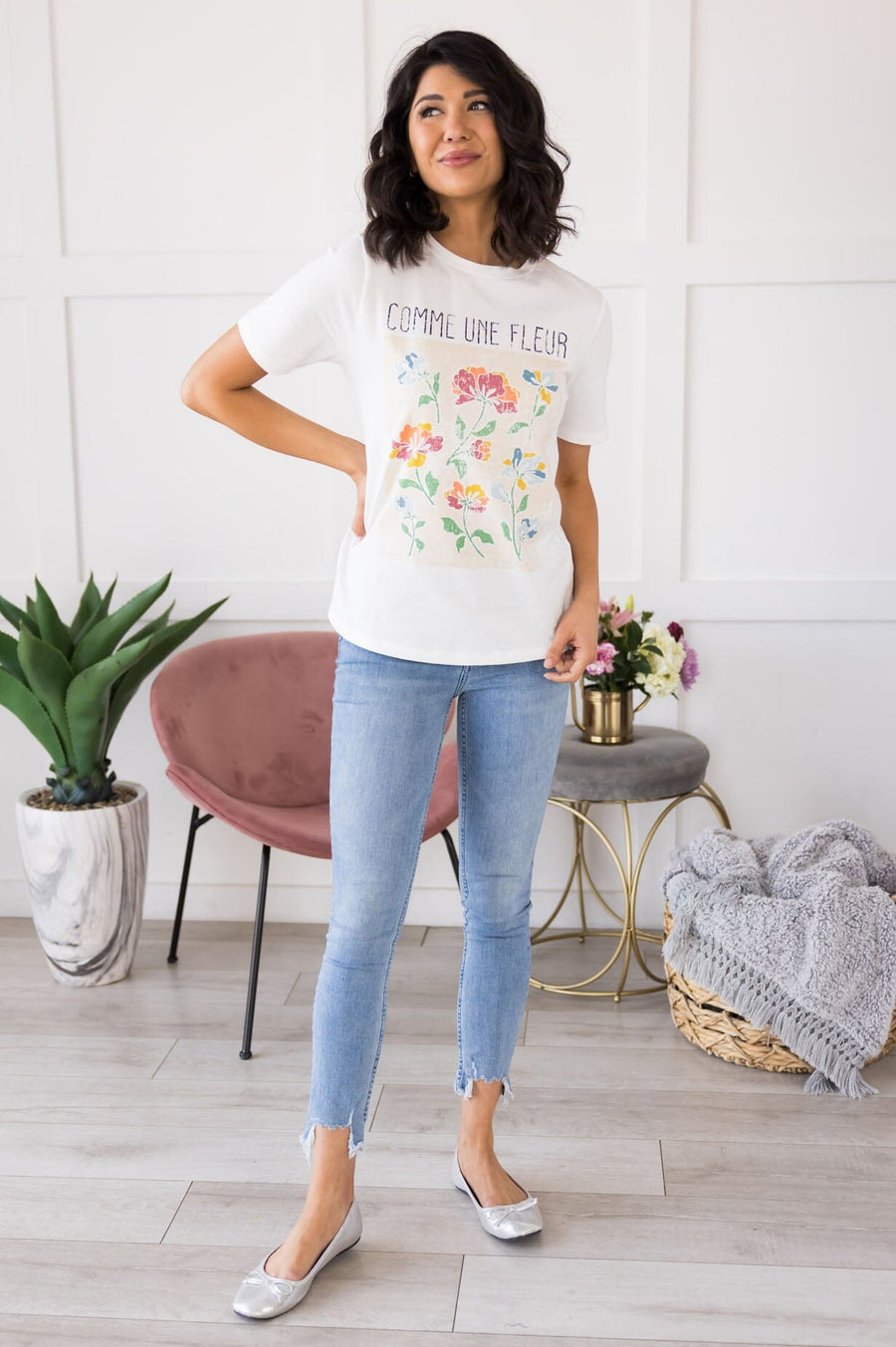 Like A Flower Tee Modest Dresses vendor-unknown 