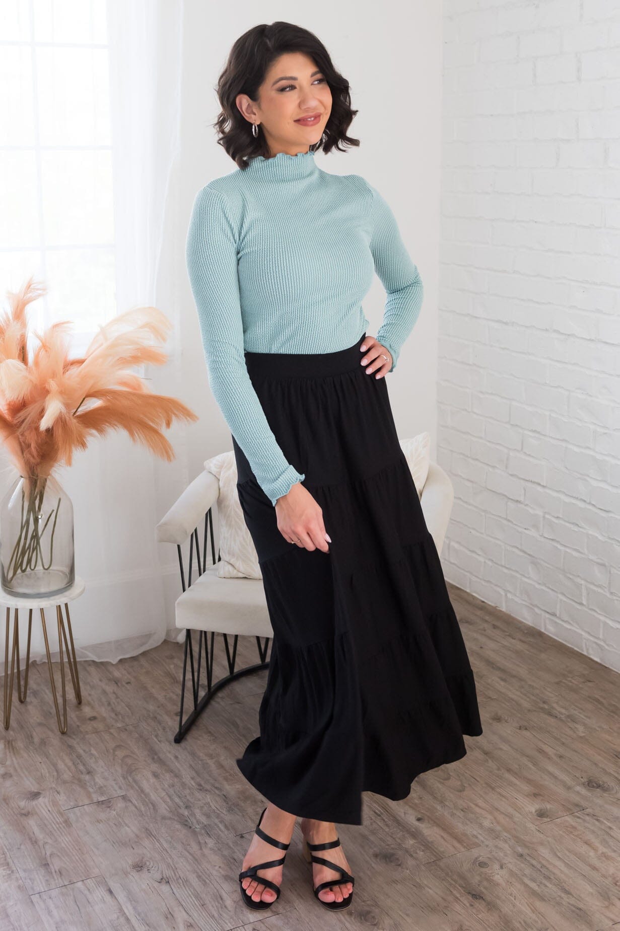 Giving Heart Modest Tiered Skirt Skirts vendor-unknown 