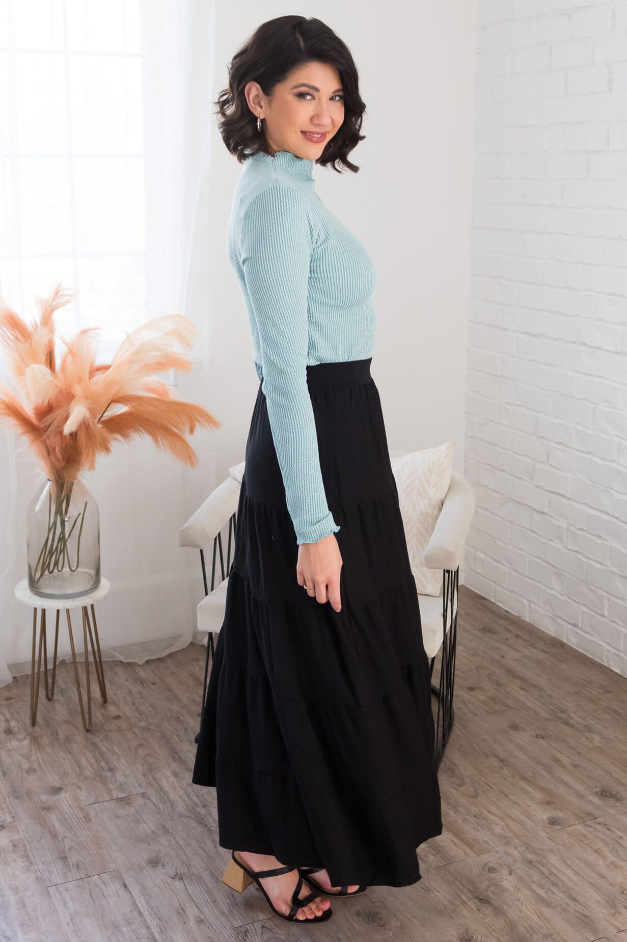 Giving Heart Modest Tiered Skirt Skirts vendor-unknown 