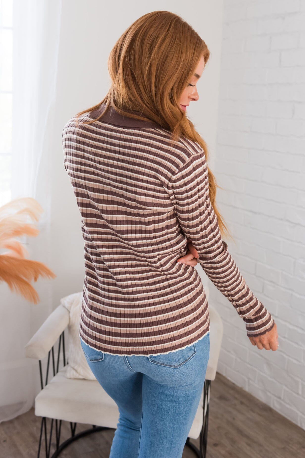 Falling For You Modest Ribbed Top Tops vendor-unknown 