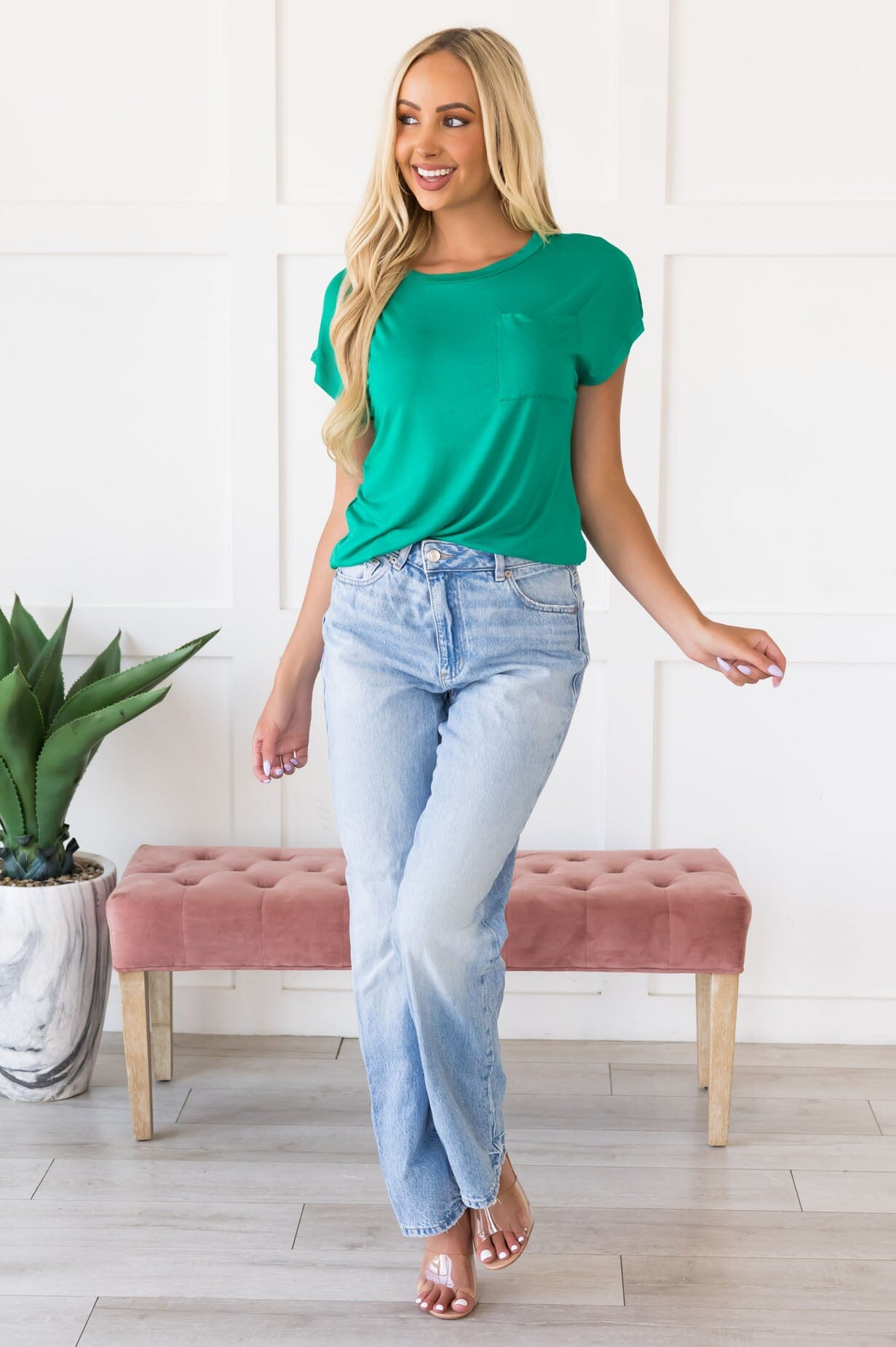 Basically Beautiful Pocket Tee NeeSee's Dresses 