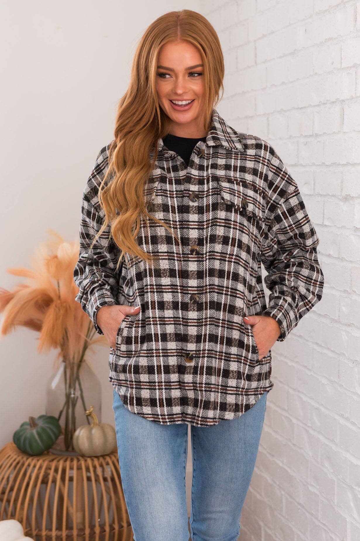 Forever Cozy Modest Plaid Jacket Modest Dresses vendor-unknown 