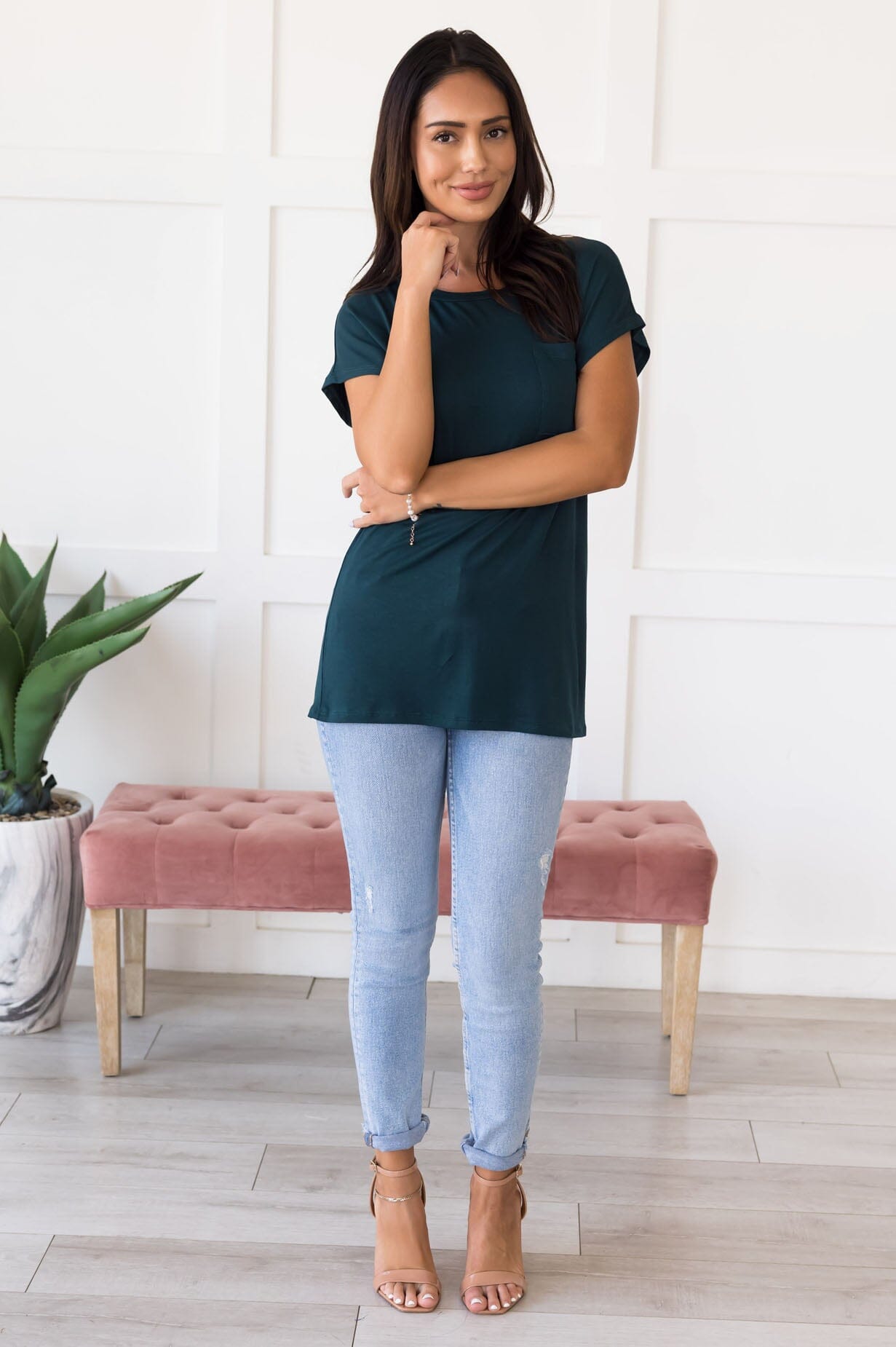 Basically Beautiful Pocket Tee NeeSee's Dresses 