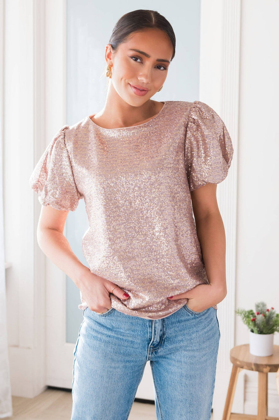 Be The Sparkle Sequin Blouse
