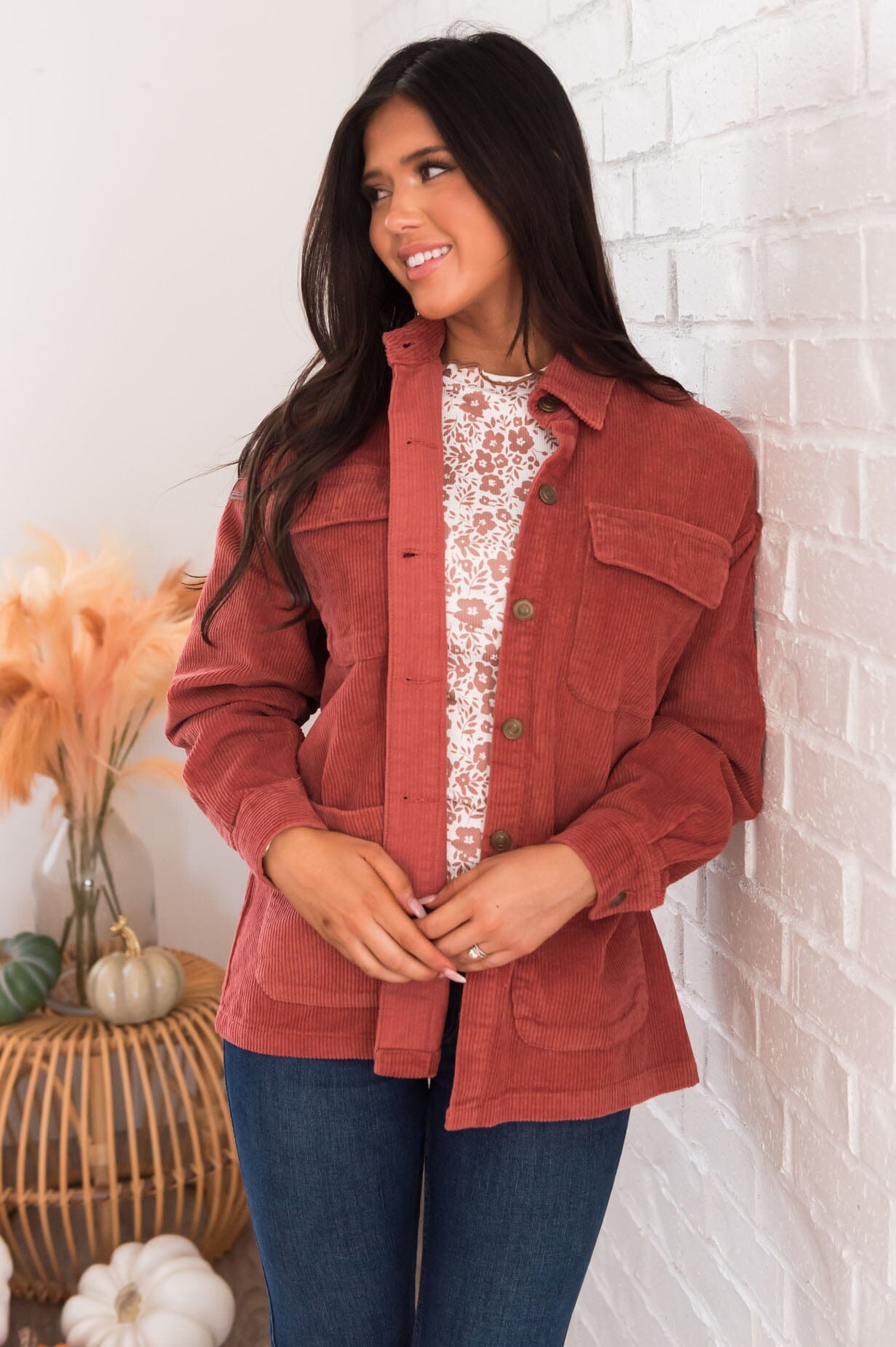 Prepared For Anything Modest Shacket Modest Dresses vendor-unknown 