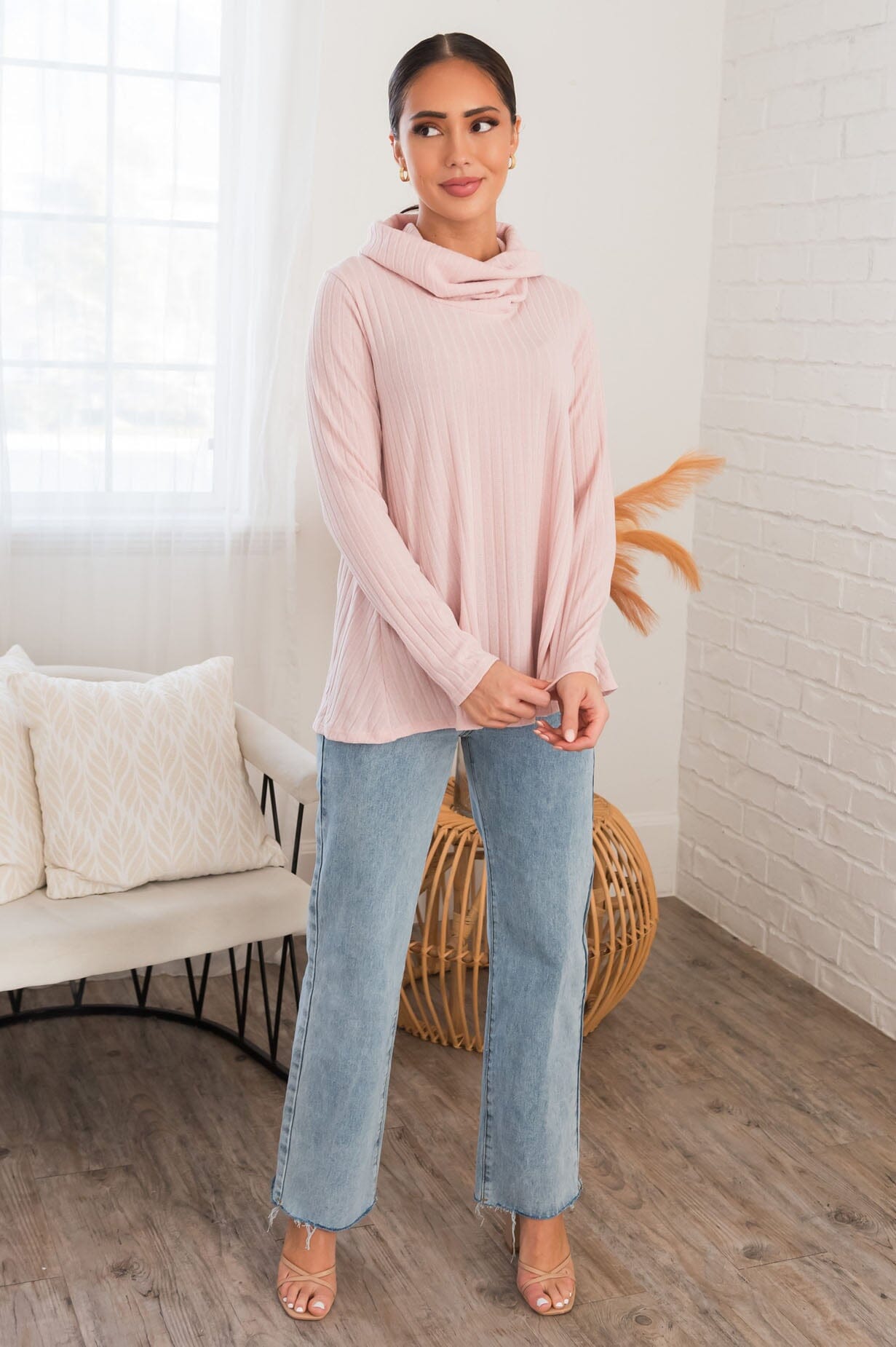 Looking For Fun Modest Ribbed Sweater Modest Dresses vendor-unknown 