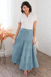 Giving Heart Modest Tiered Skirt Skirts vendor-unknown