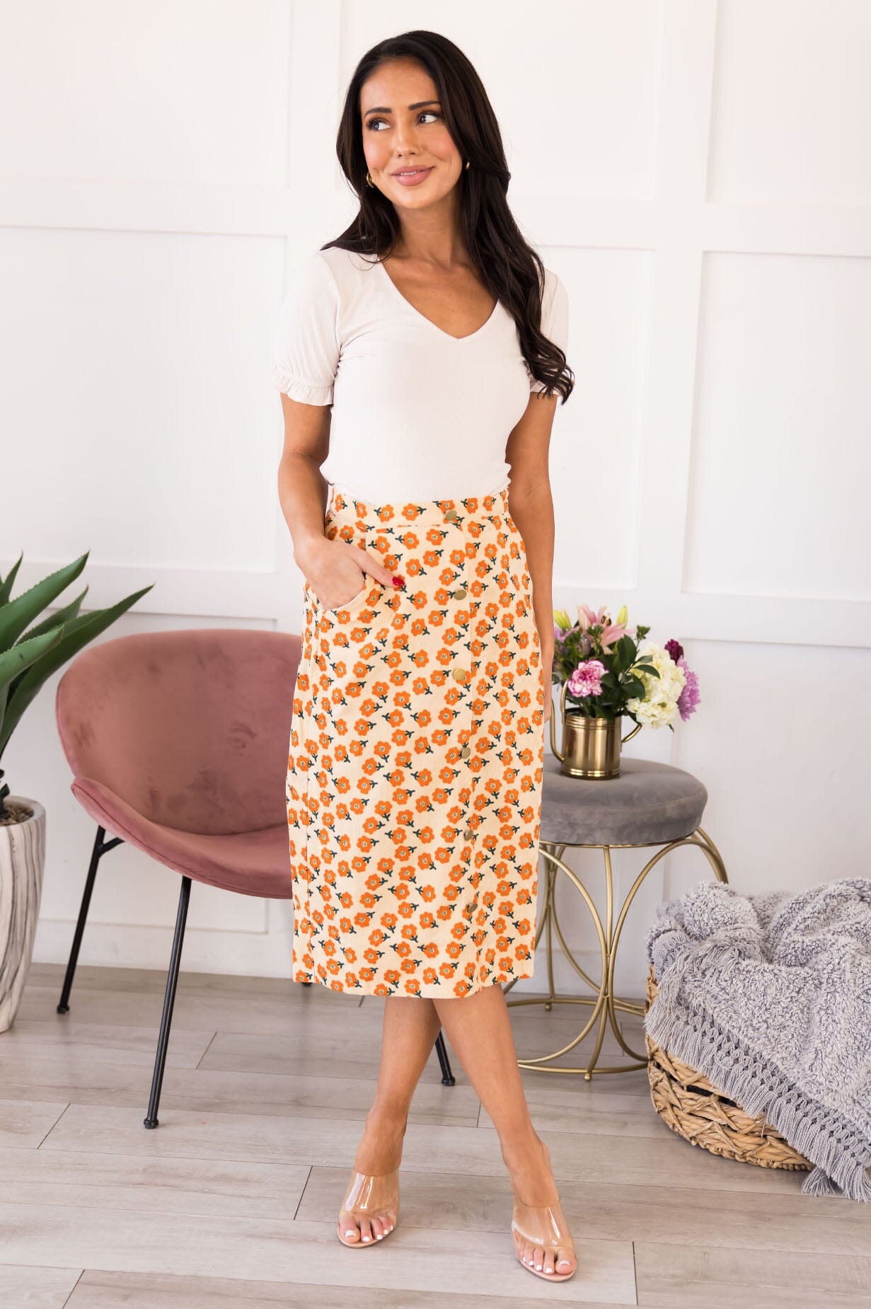 Bright Days Corduroy Skirt Modest Dresses vendor-unknown 