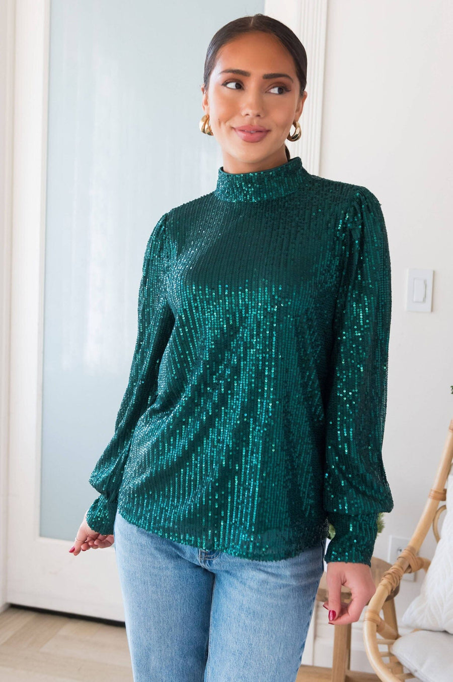 Party Ready Sequin Blouse
