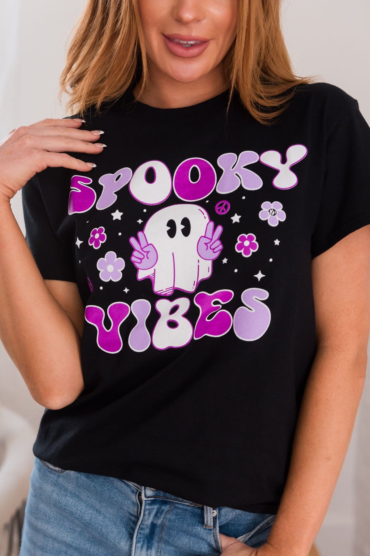Spooky Vibes Modest Graphic Tee Modest Dresses vendor-unknown 