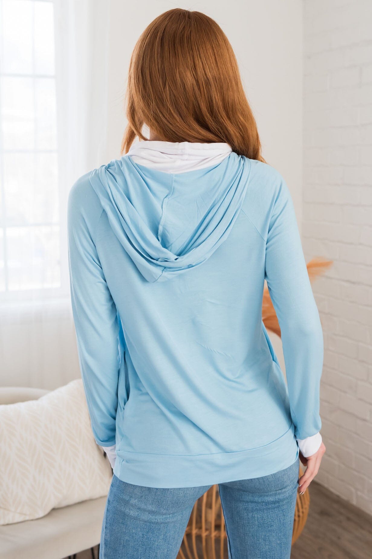 Great Abundance Modest Lightweight Hoodie Tops vendor-unknown 