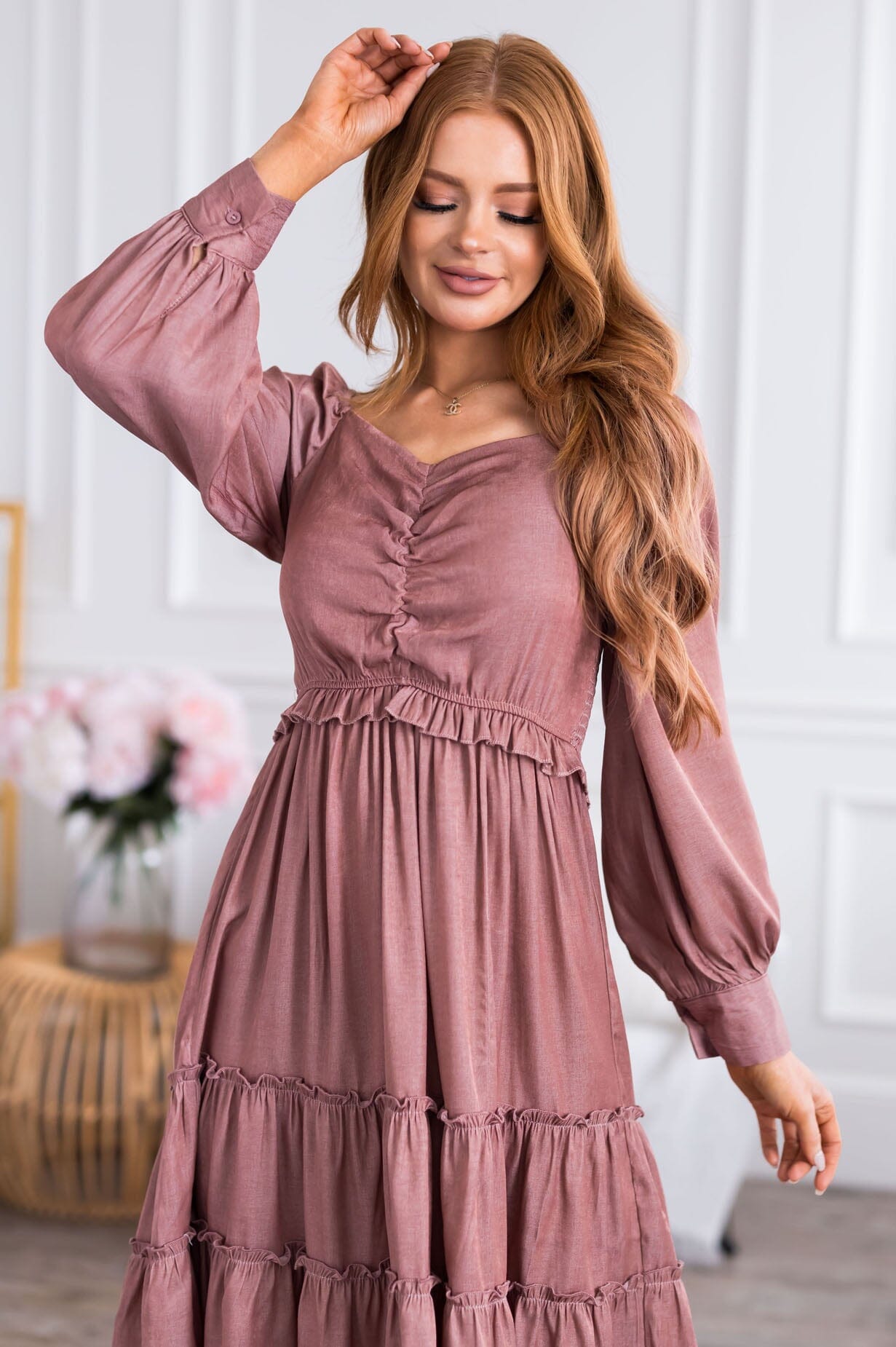 The Rhea Modest Tiered Dress