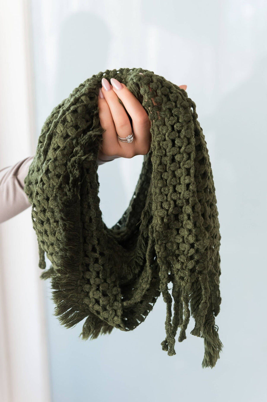 Very Merry Fringe Knit Scarf