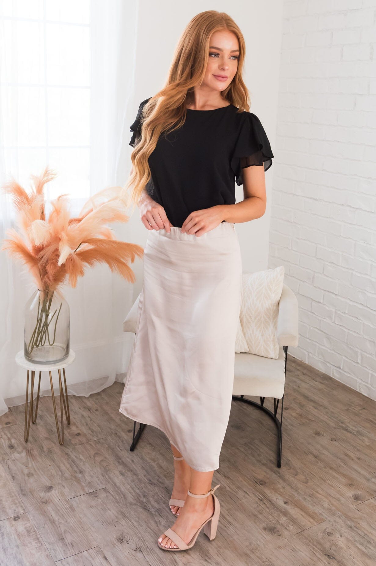 Follow Your Dreams Modest Satin Skirt Skirts vendor-unknown 