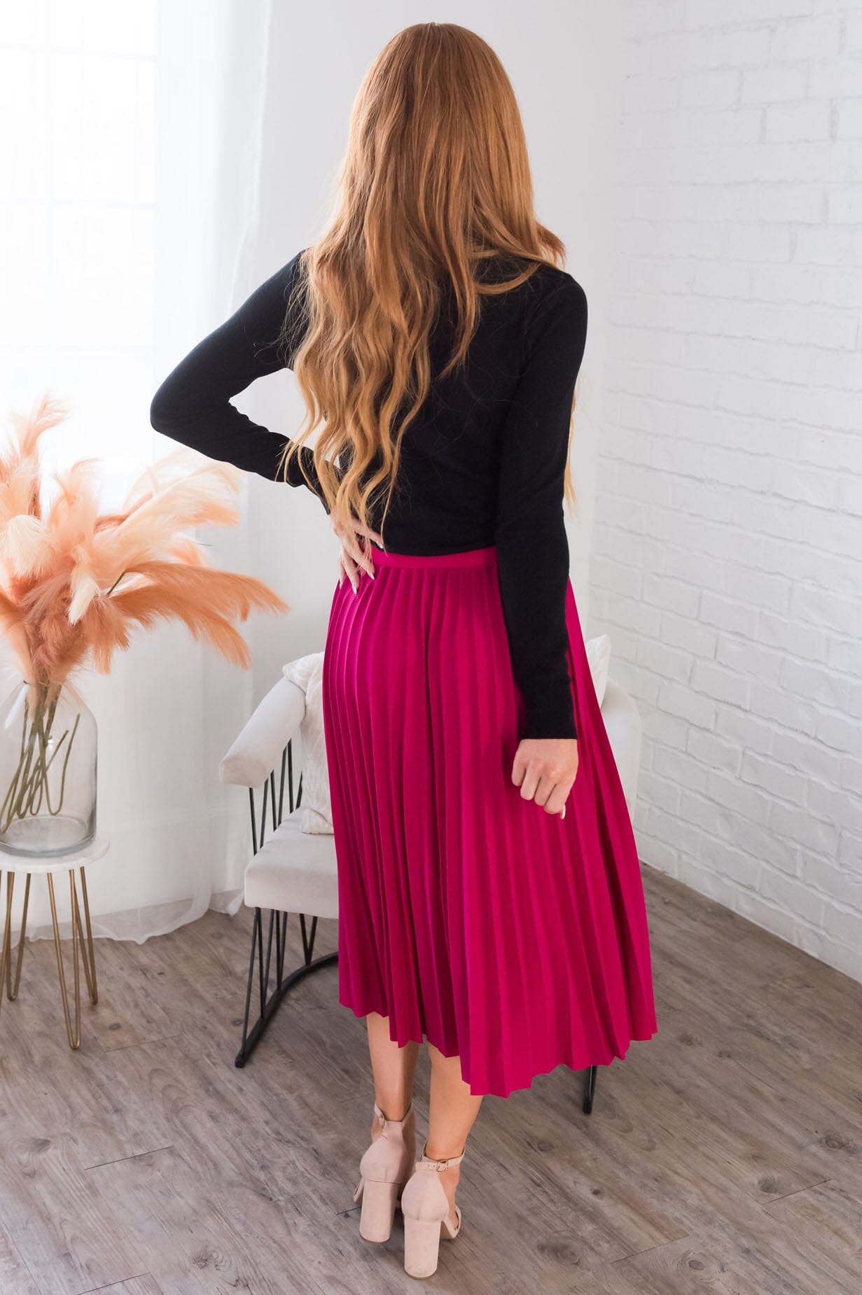 Searching For You Modest Pleat Skirt Skirts vendor-unknown 