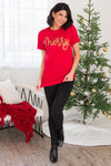 Very Merry Modest Graphic Tee Modest Dresses vendor-unknown