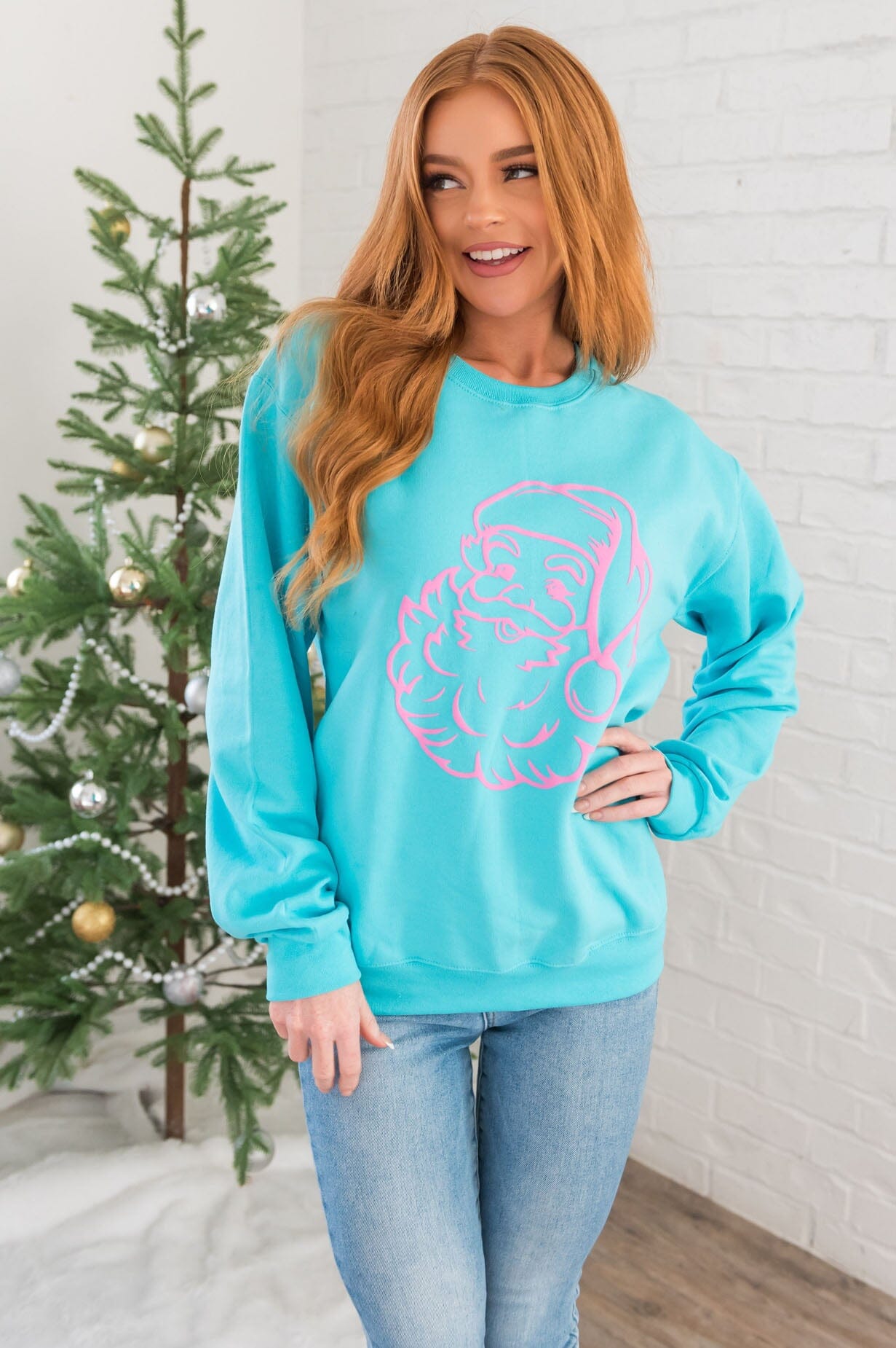 Hello Santa Modest Sweatshirt Modest Dresses vendor-unknown 