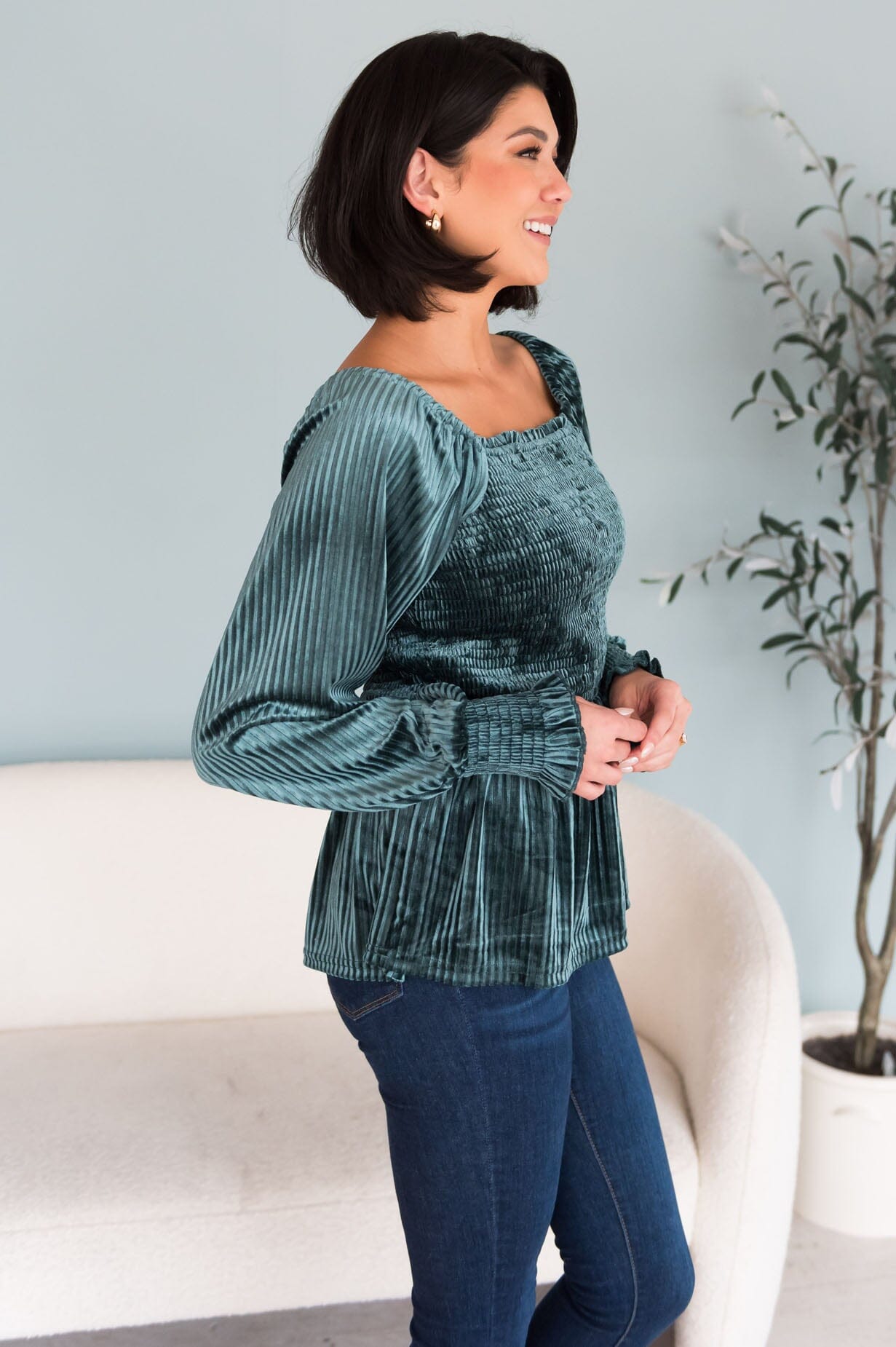 Ready For Anything Modest Peplum Top Modest Dresses vendor-unknown 