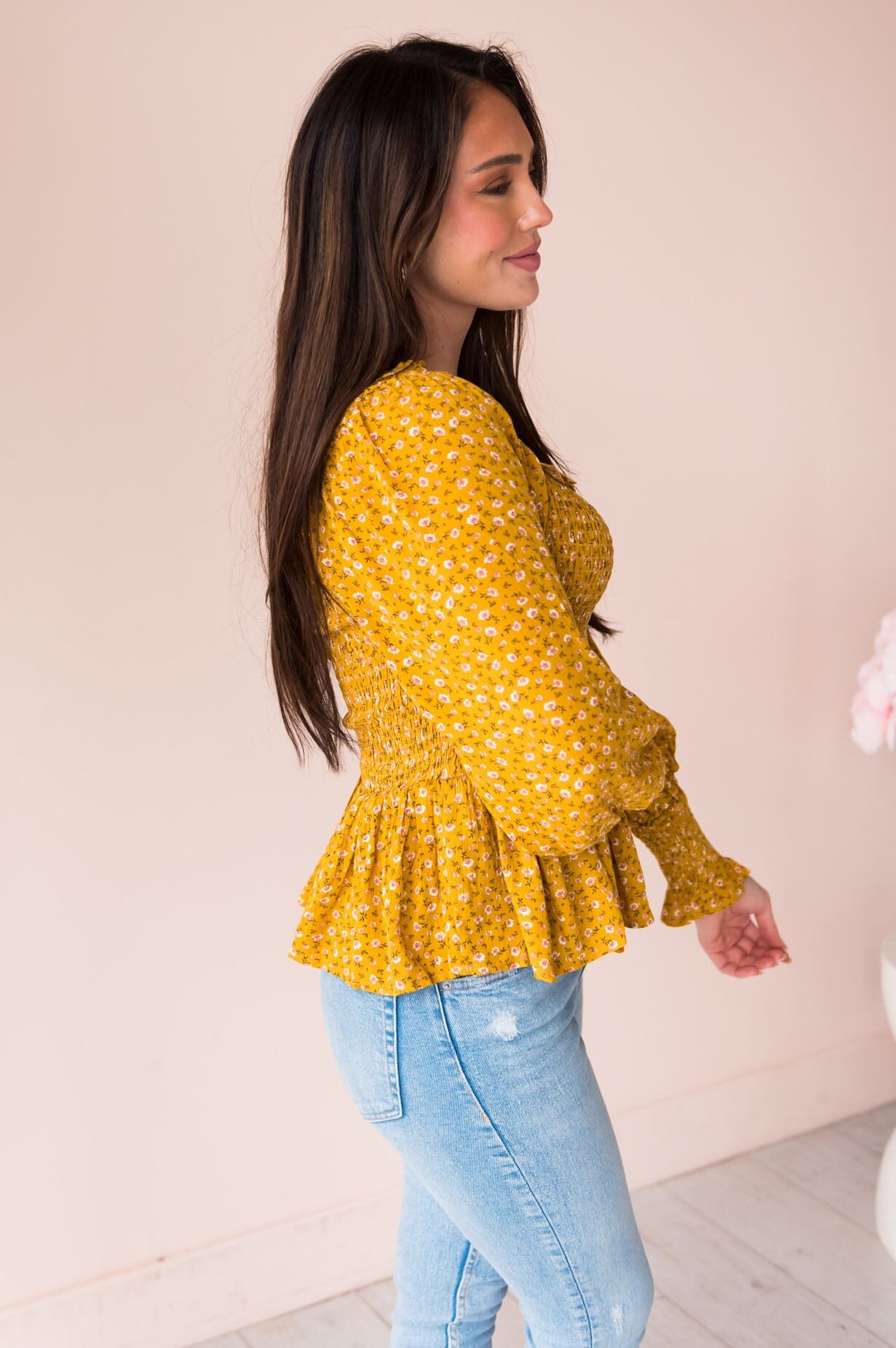 Happy & Carefree Modest Peplum Top Tops vendor-unknown 