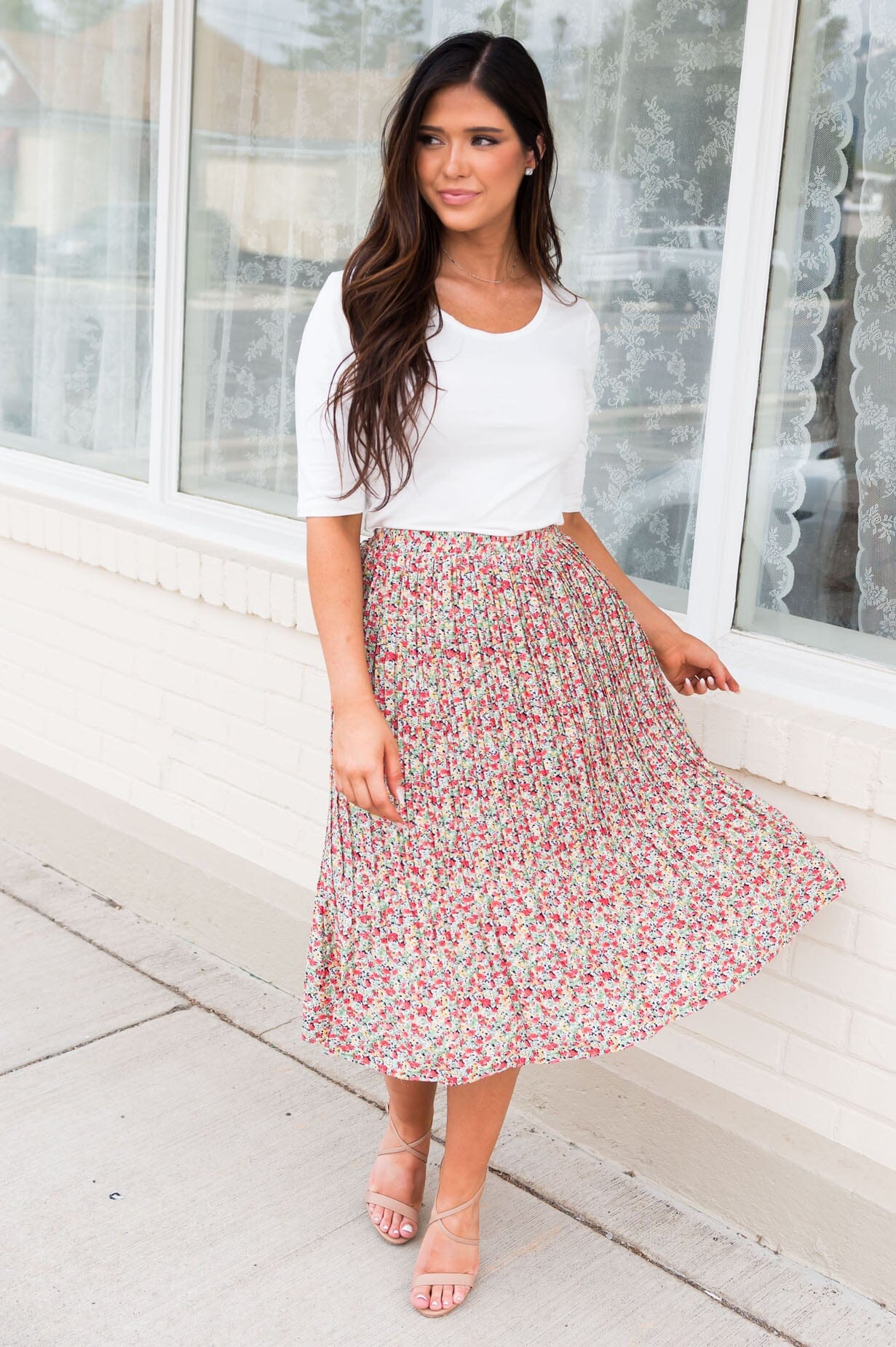 Always Blooming Modest Pleat Skirt Modest Dresses vendor-unknown 