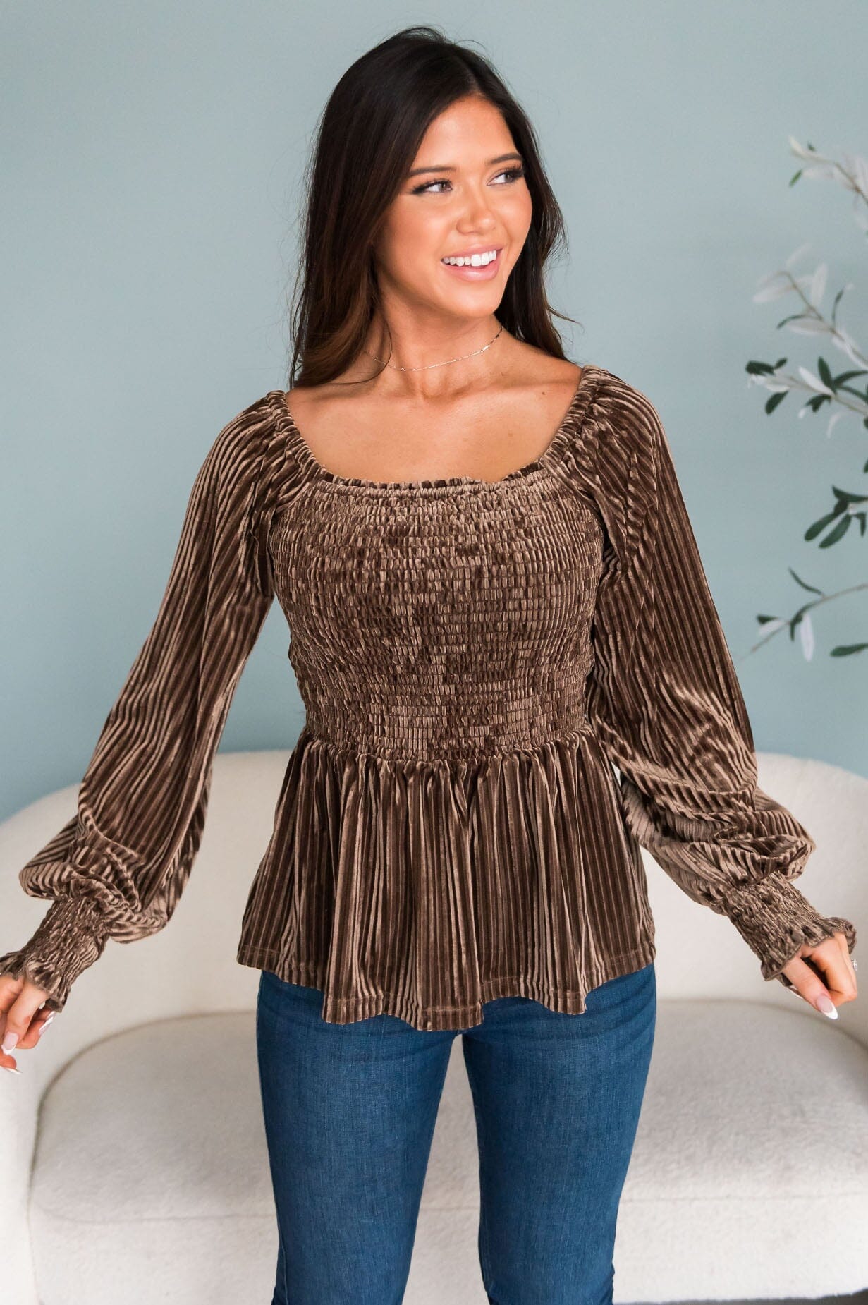 Ready For Anything Modest Peplum Top Modest Dresses vendor-unknown 