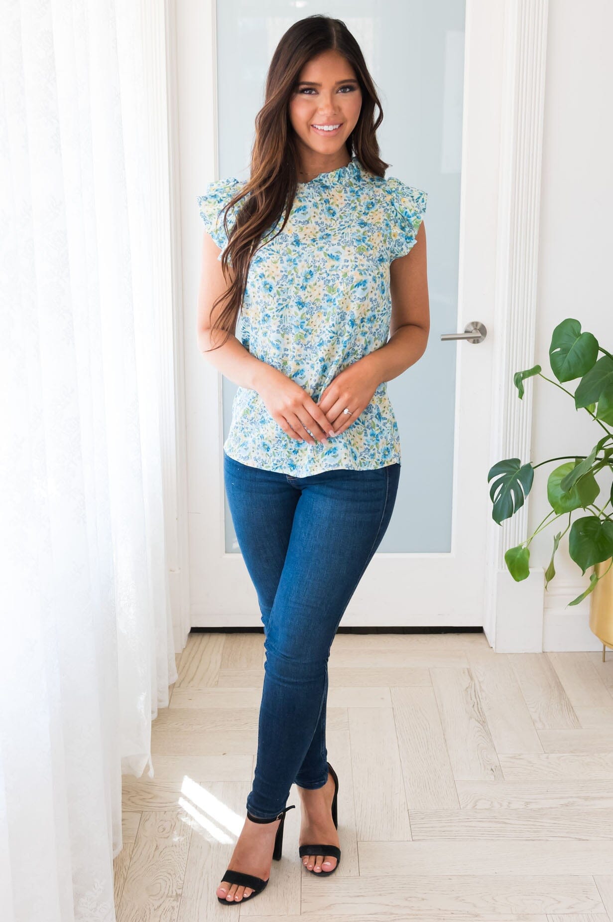 Petals and Ruffles Modest Blouse NeeSee's Dresses 