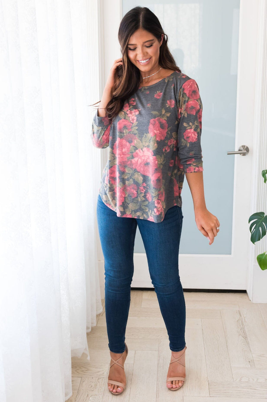 Be A Bold Beauty Modest Floral Top NeeSee's Dresses 