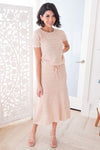Lovely Pointelle Knit Cream Sweater Modest Dresses vendor-unknown