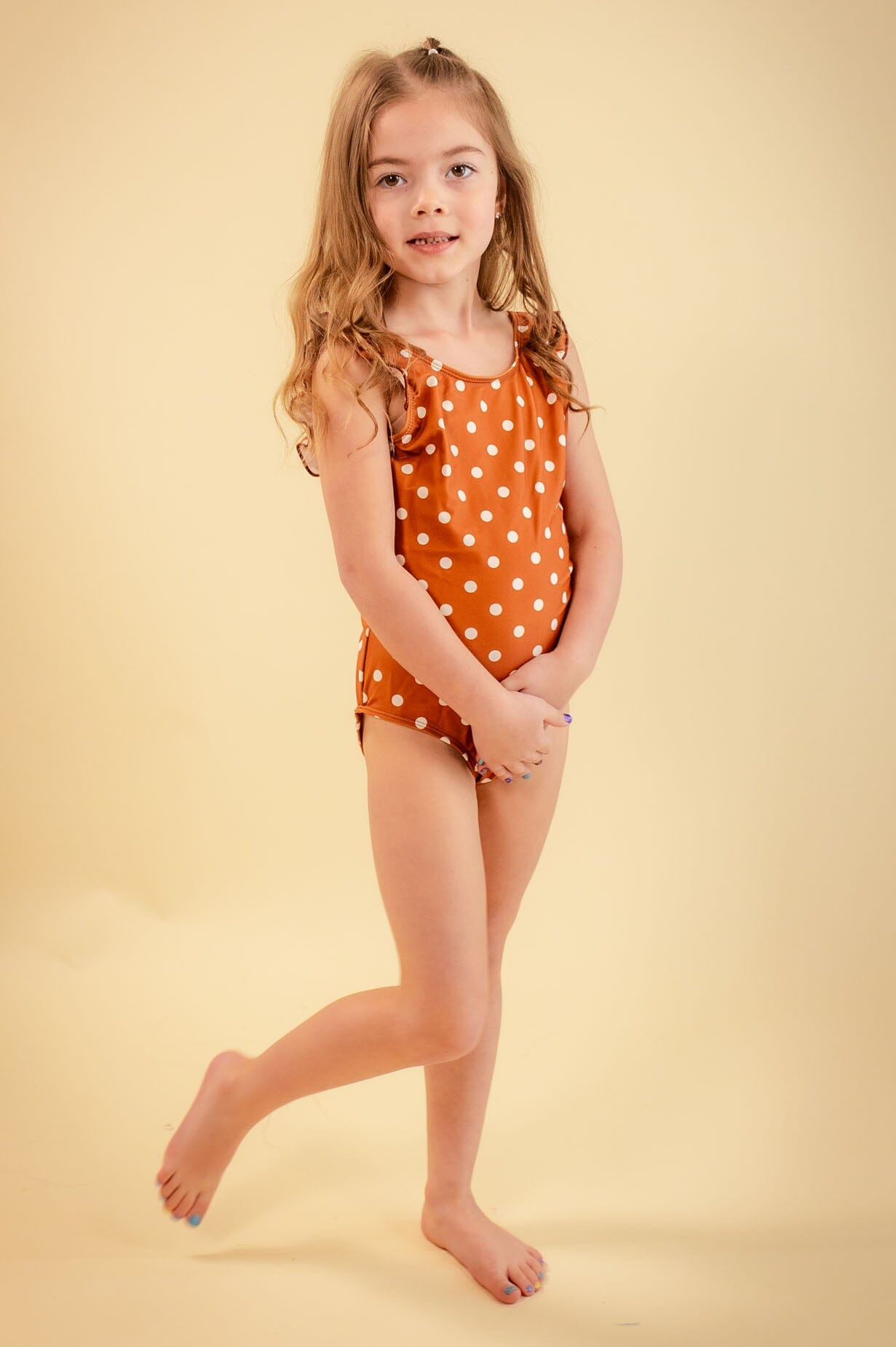 Little Vintage Polka Dot One Piece Modest Dresses vendor-unknown 