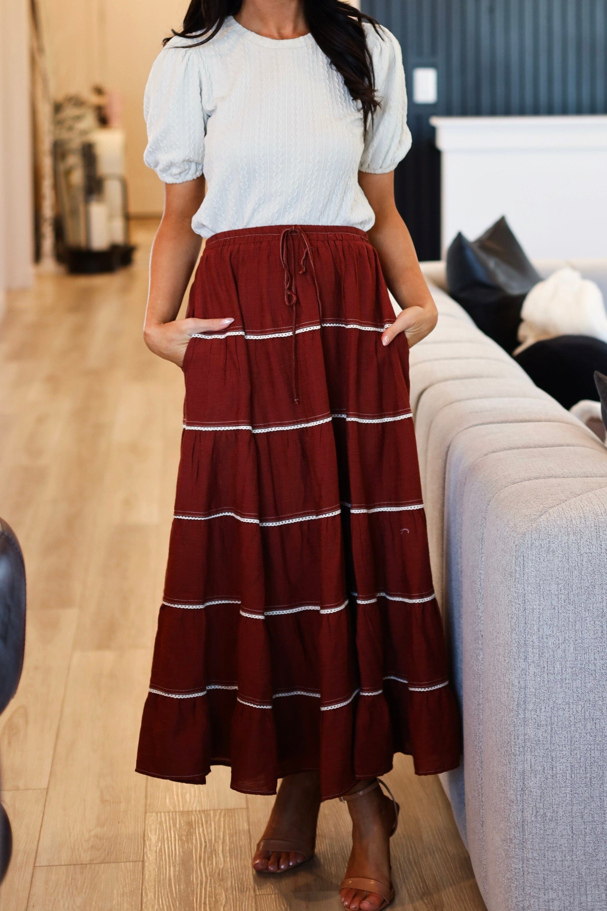 Heart Of Light Tiered Skirt Modest Dresses vendor-unknown 