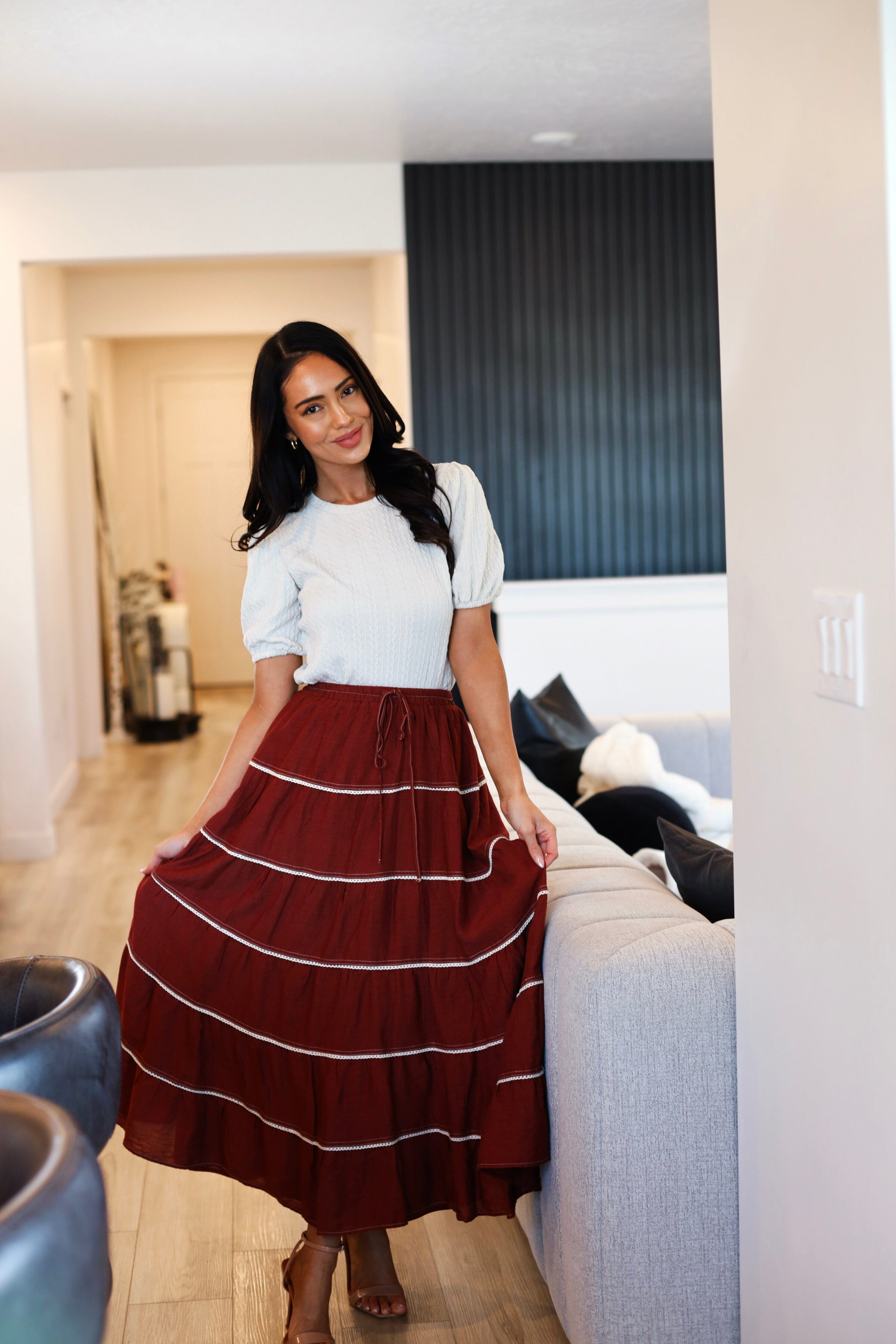 Heart Of Light Tiered Skirt Modest Dresses vendor-unknown 