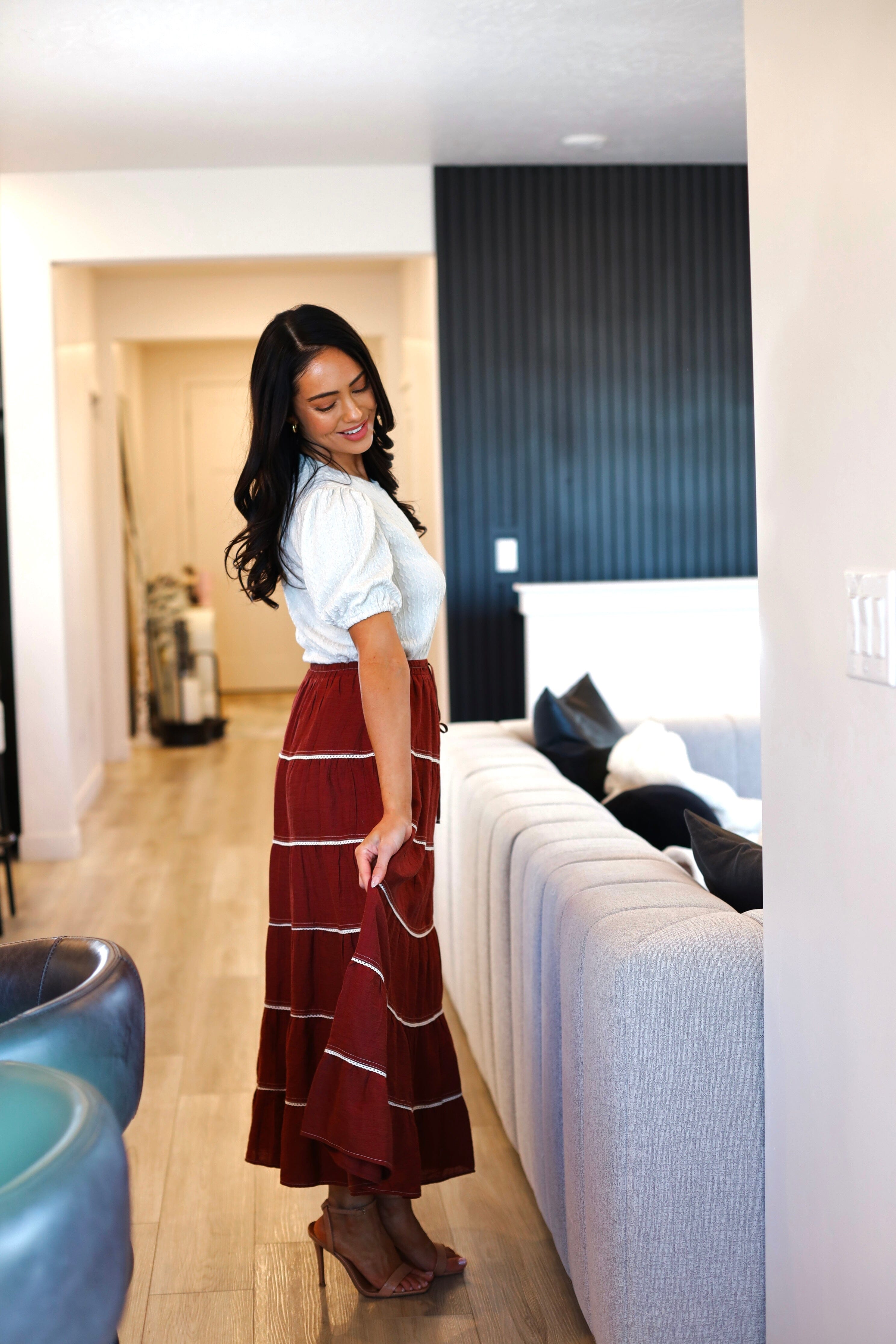 Heart Of Light Tiered Skirt Modest Dresses vendor-unknown 