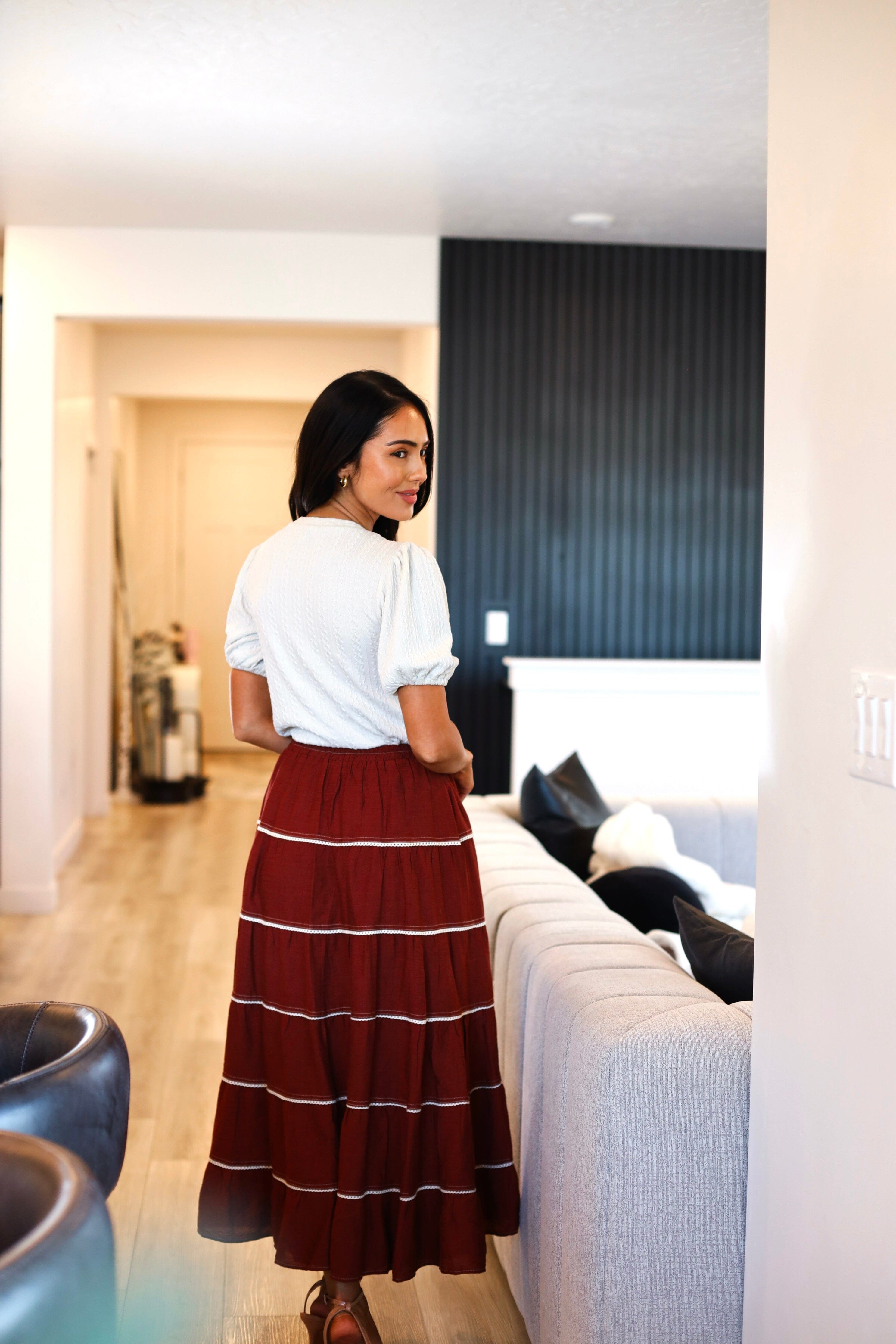 Heart Of Light Tiered Skirt Modest Dresses vendor-unknown 