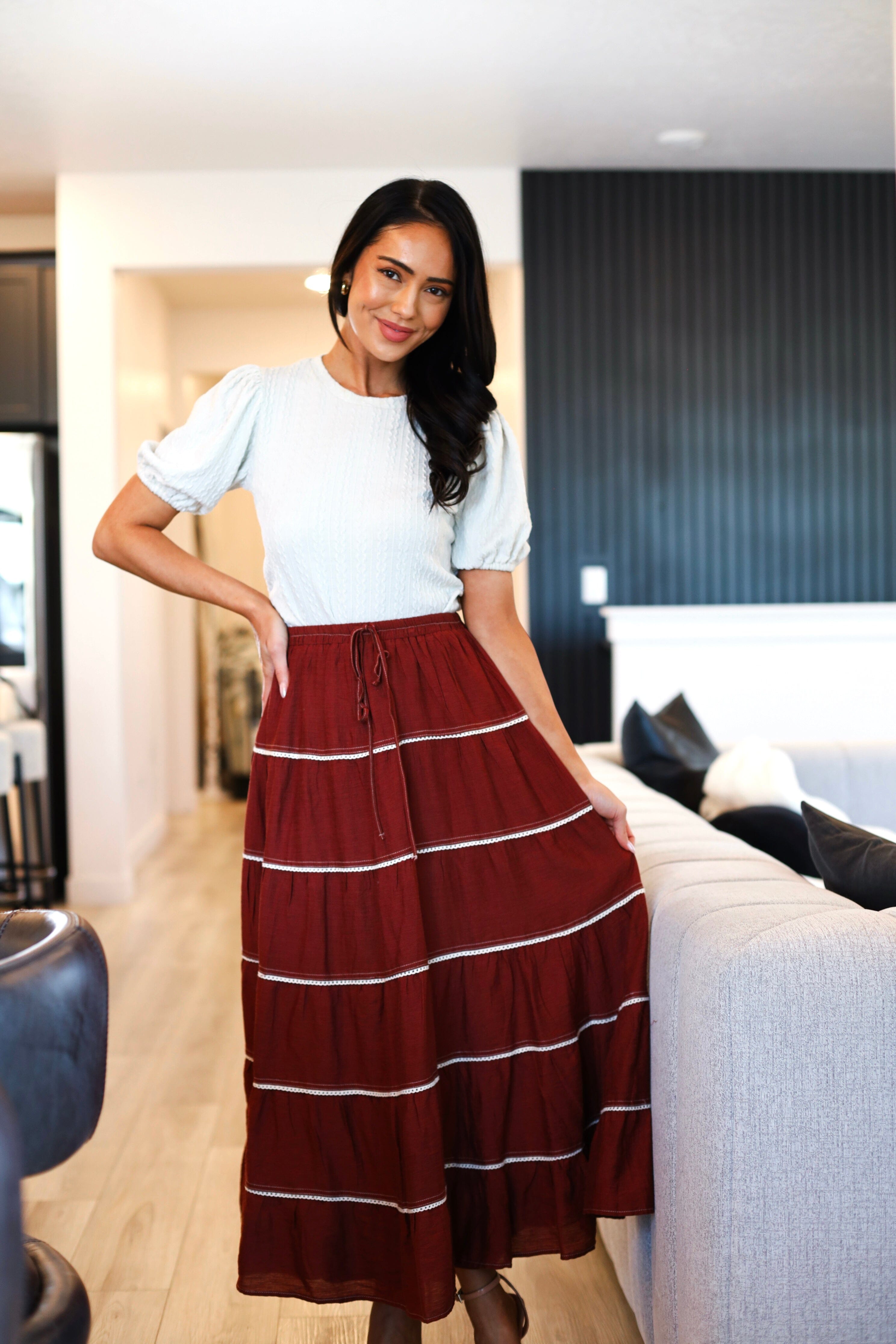 Heart Of Light Tiered Skirt Modest Dresses vendor-unknown 