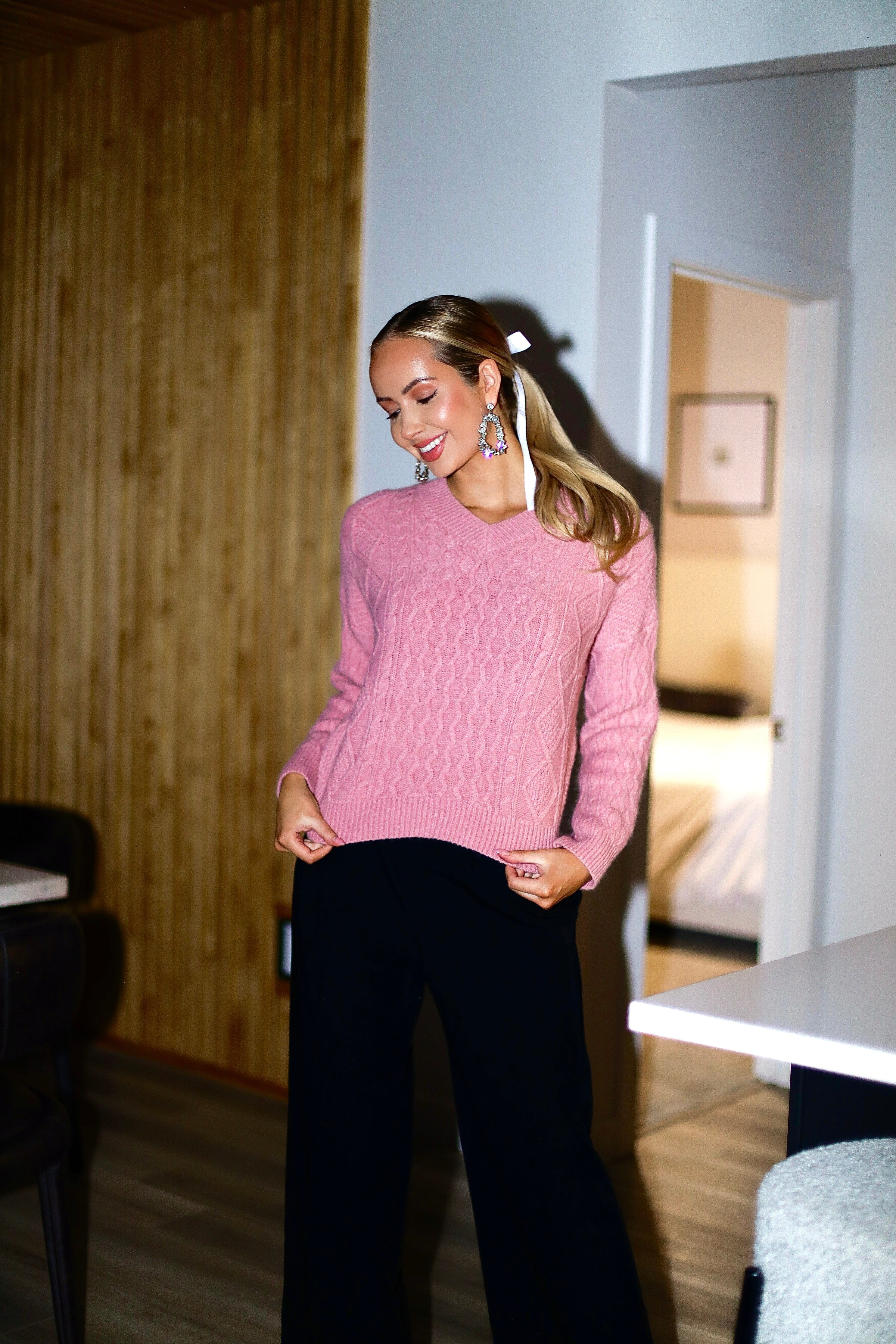 Couldn't Be Sweeter Cable Knit Sweater Modest Dresses vendor-unknown 