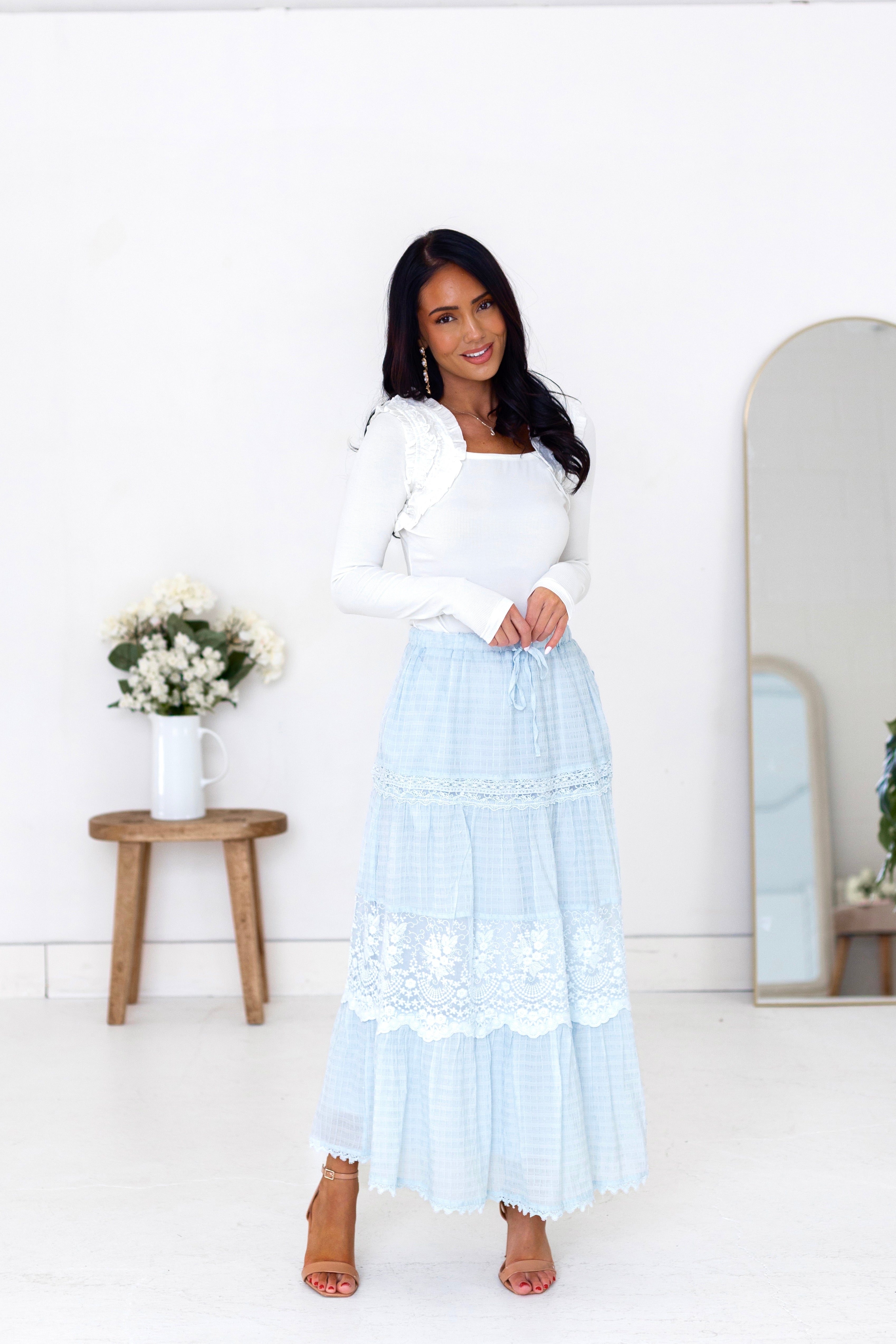 Layered In Lace Maxi Skirt