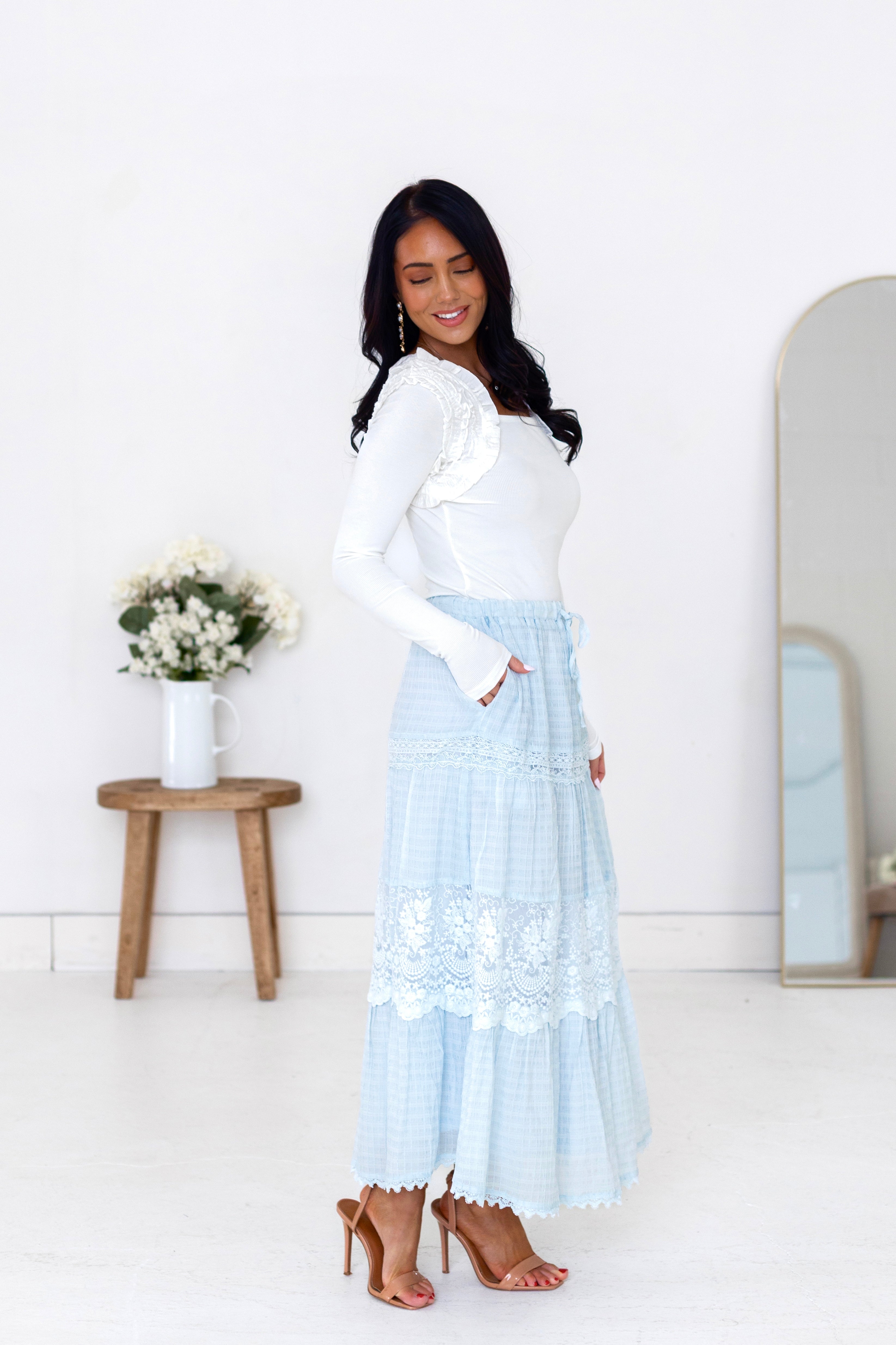 Layered In Lace Maxi Skirt