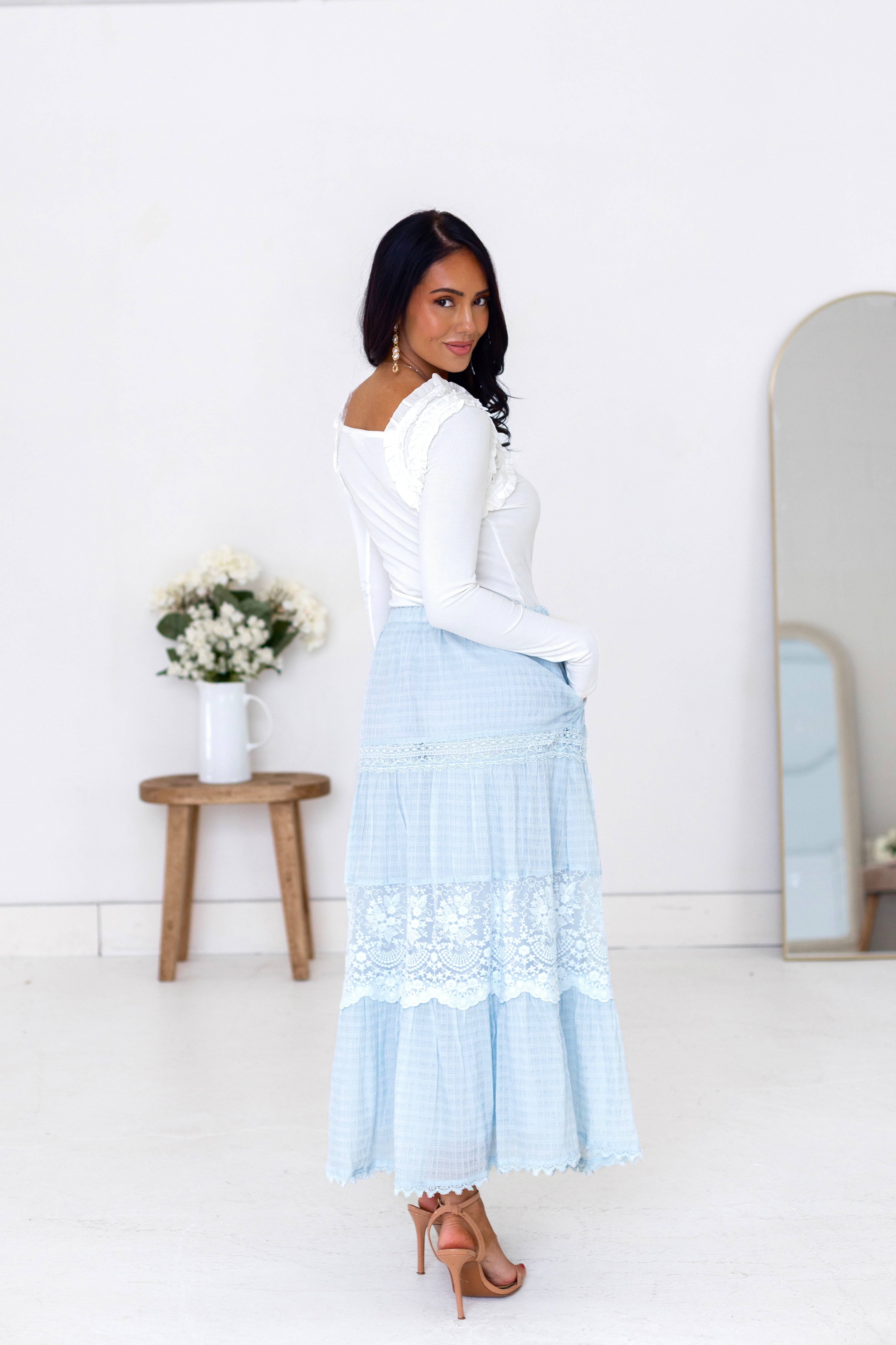 Layered In Lace Maxi Skirt