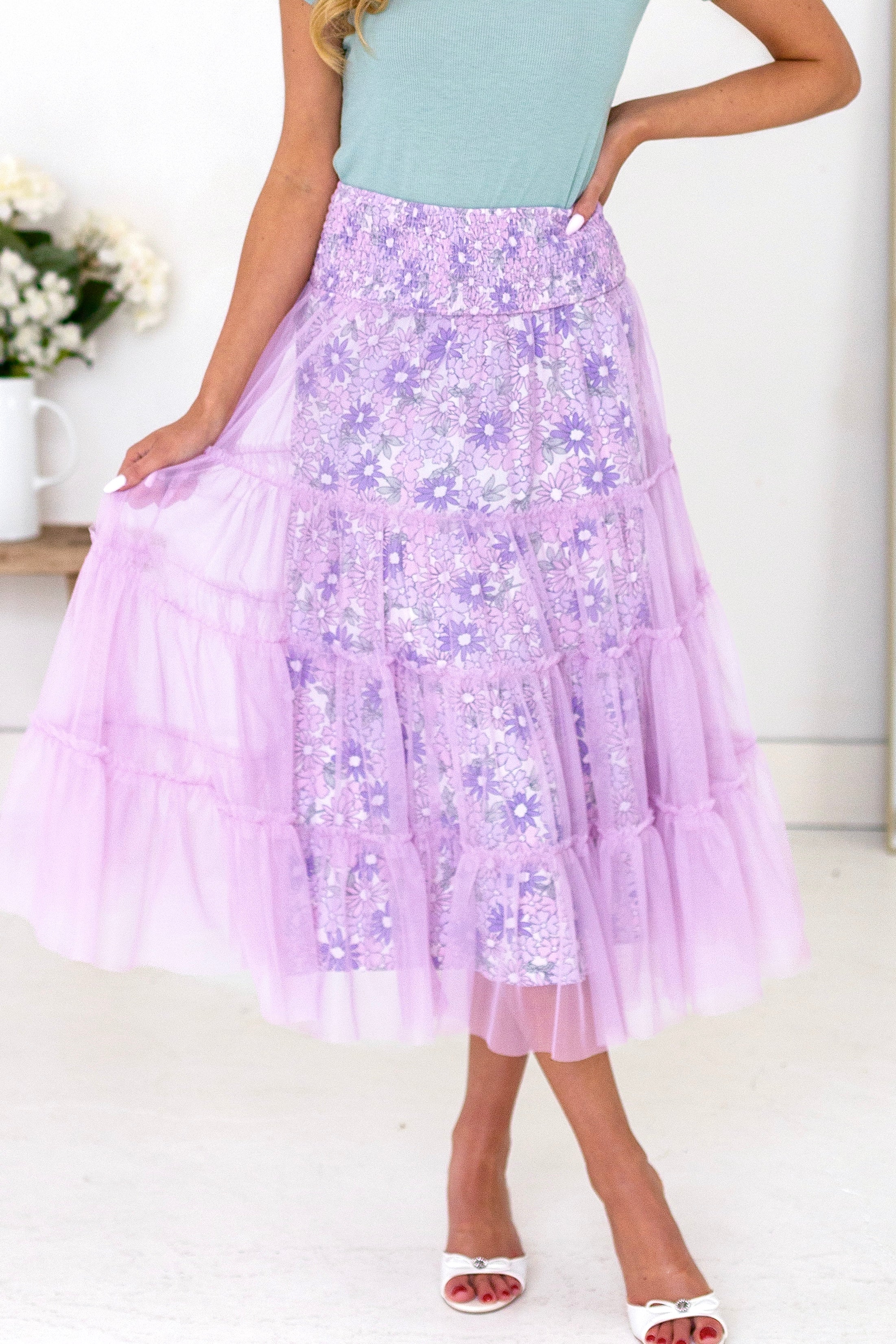 Floral Beauty Mesh Skirt