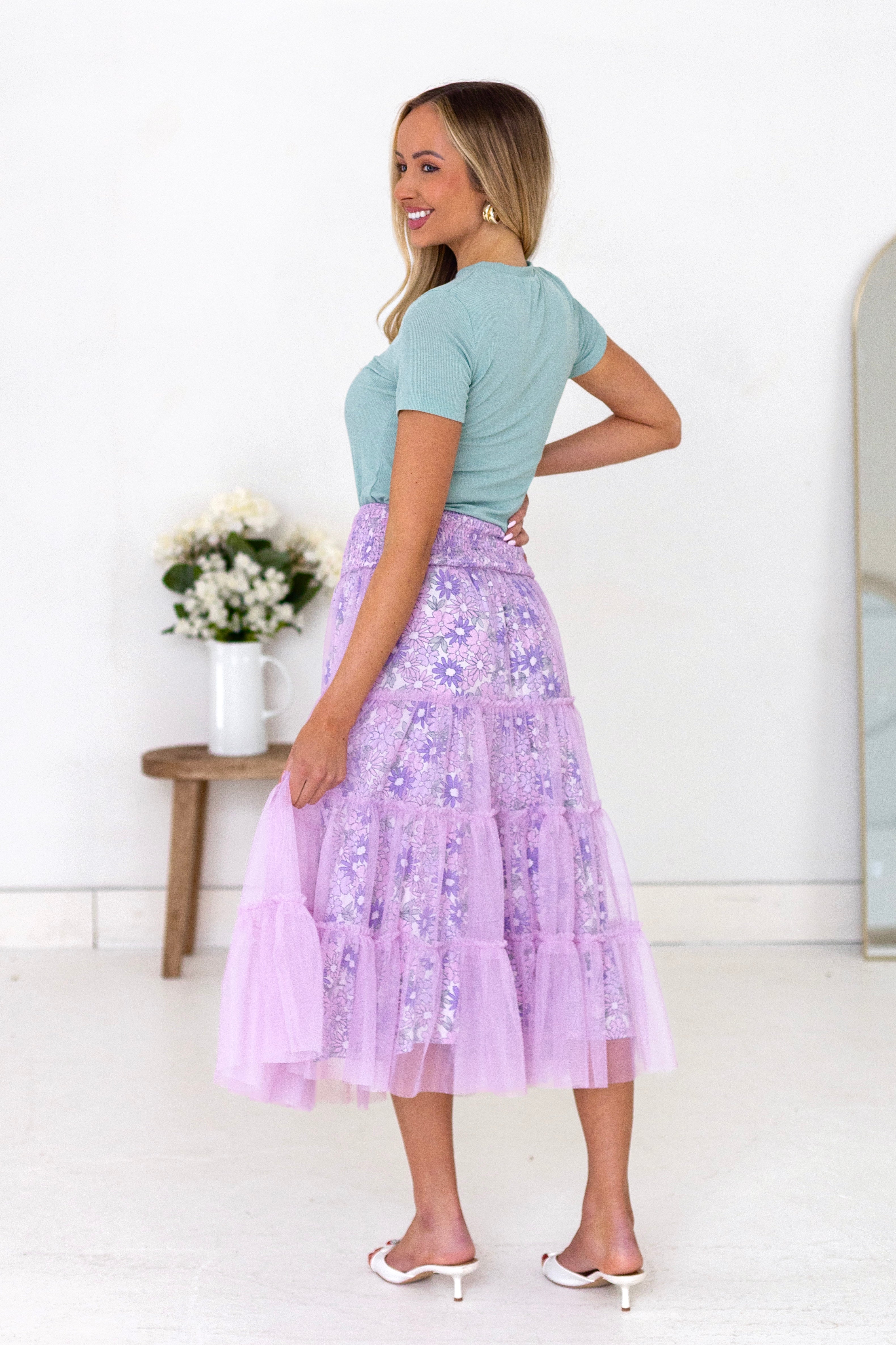 Floral Beauty Mesh Skirt