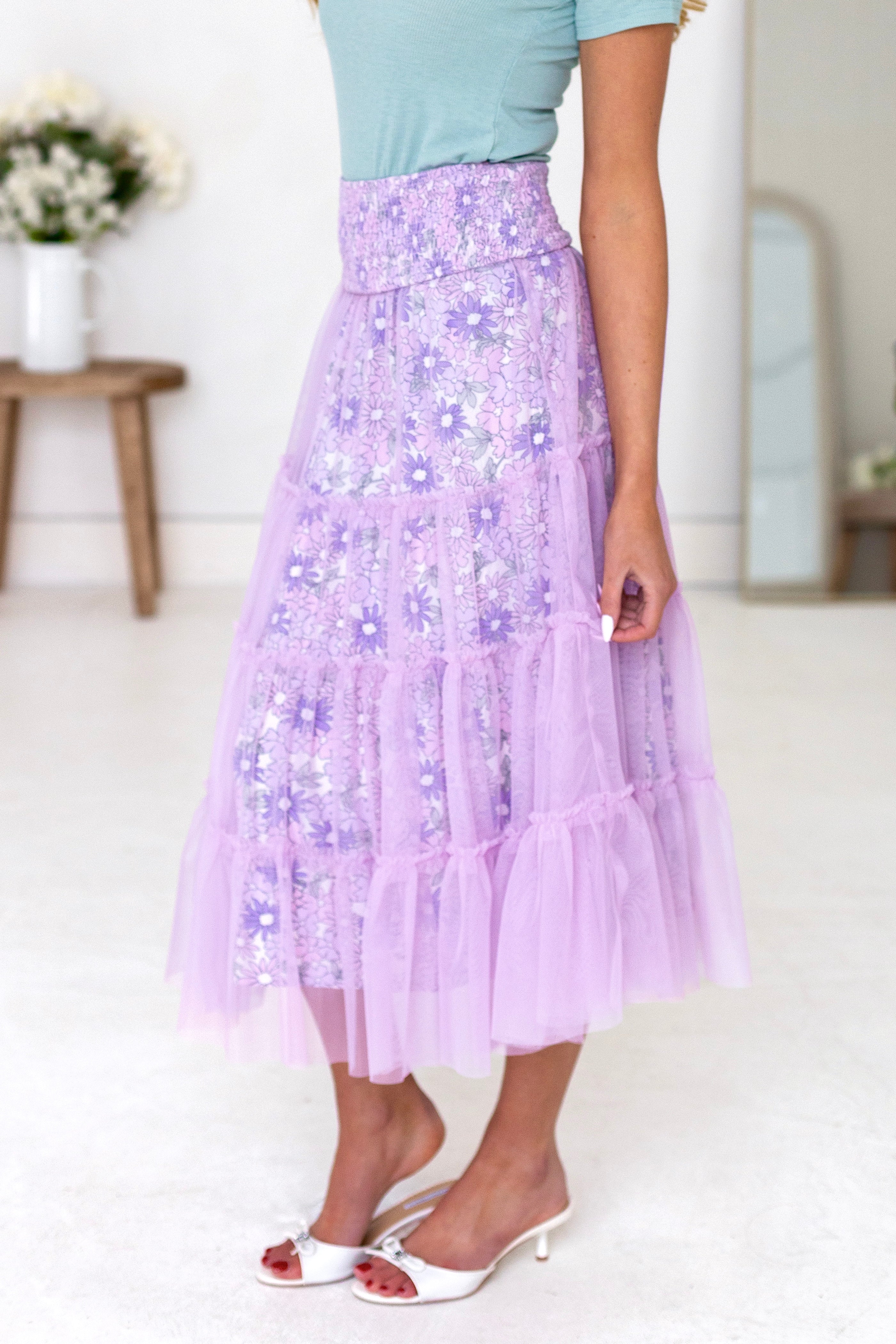 Floral Beauty Mesh Skirt