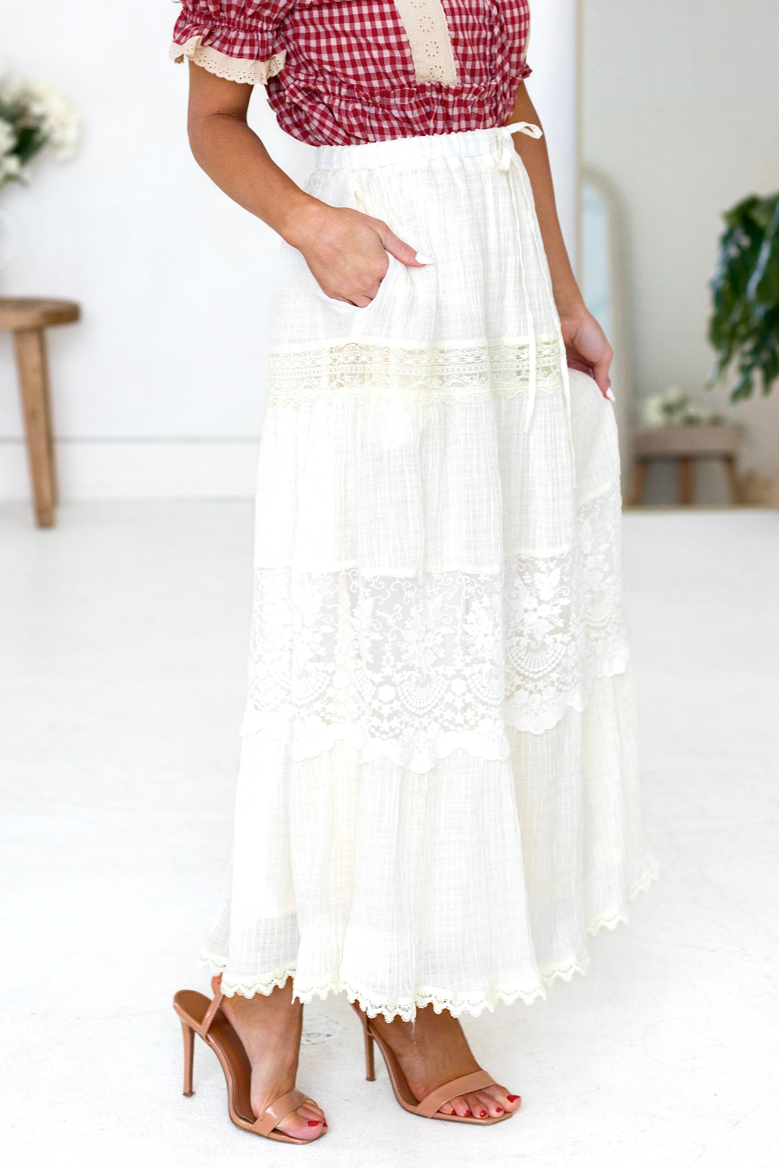 Layered In Lace Maxi Skirt