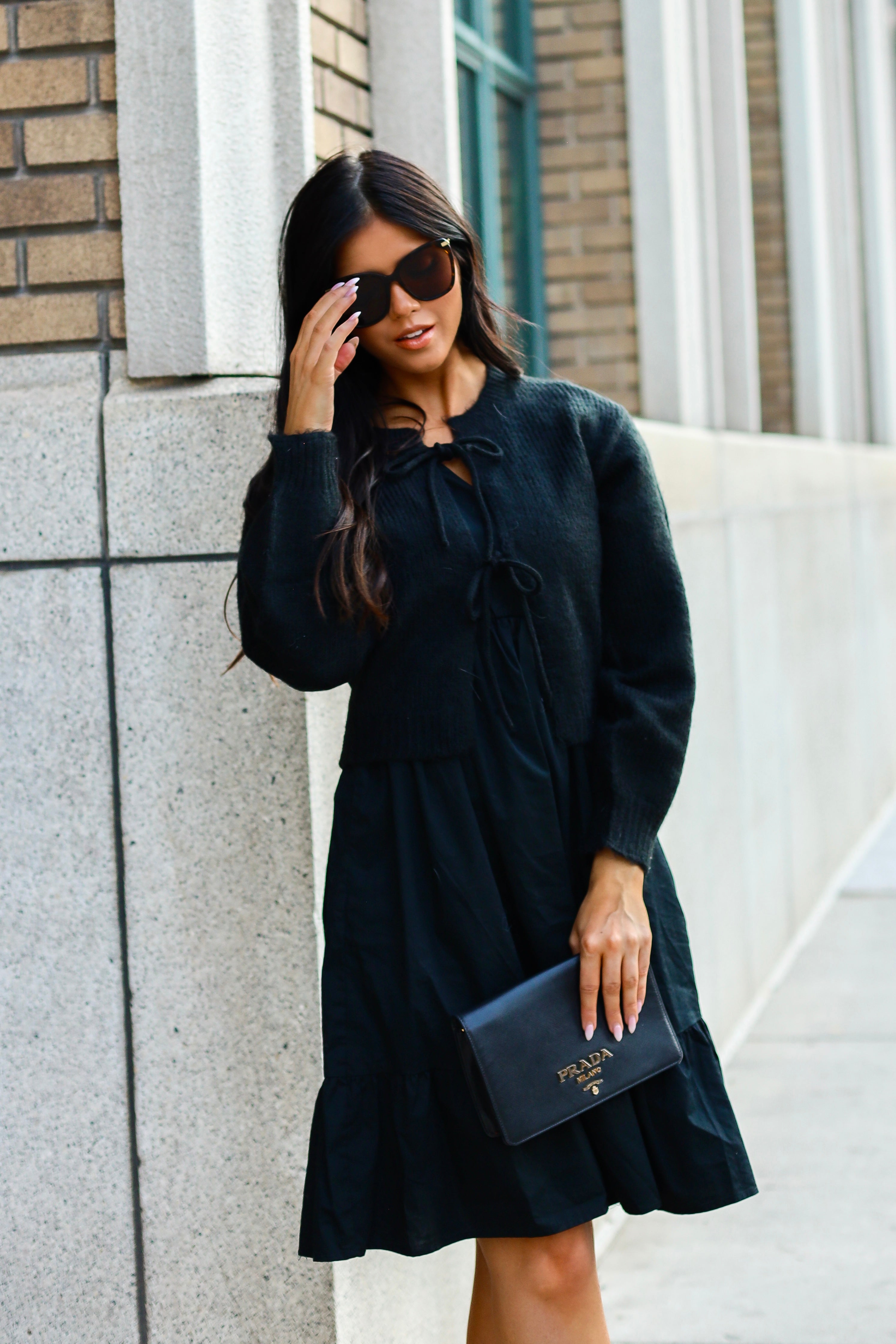 Bow Front Crop Sweater