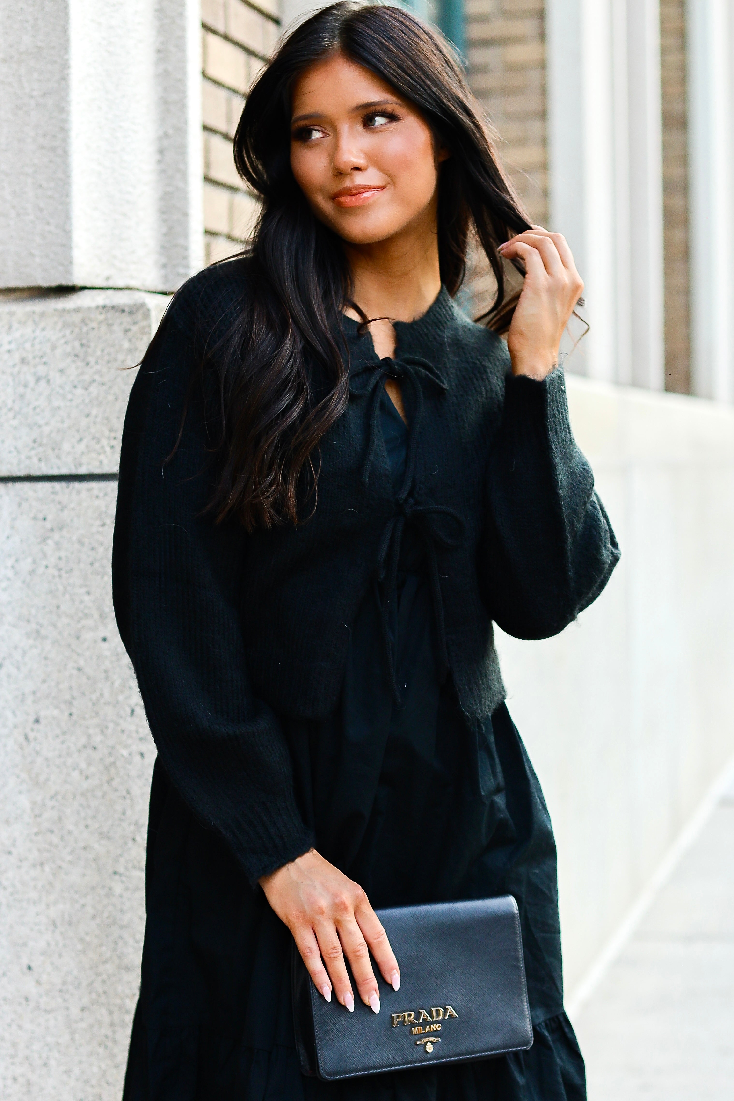 Bow Front Crop Sweater