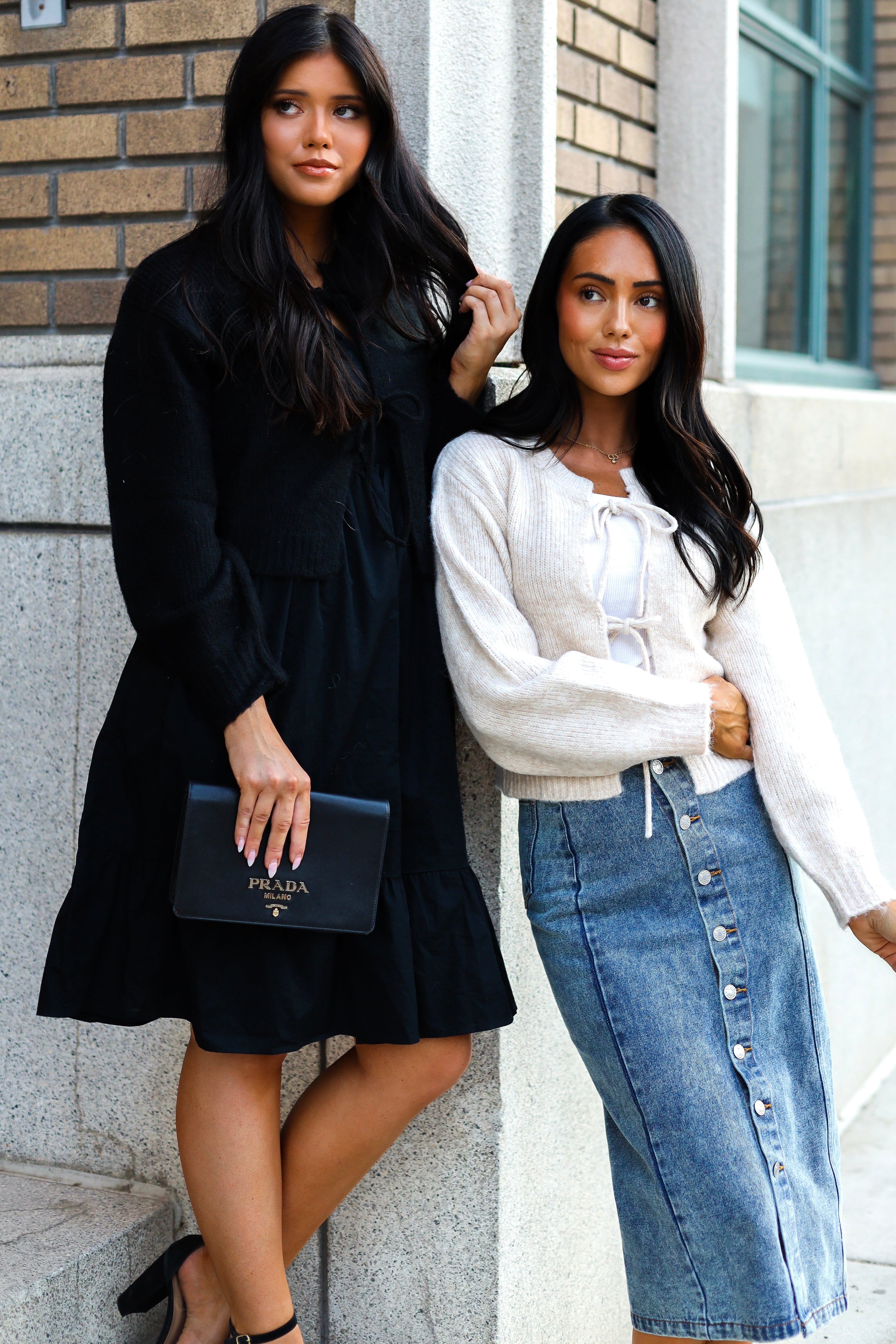 Bow Front Crop Sweater