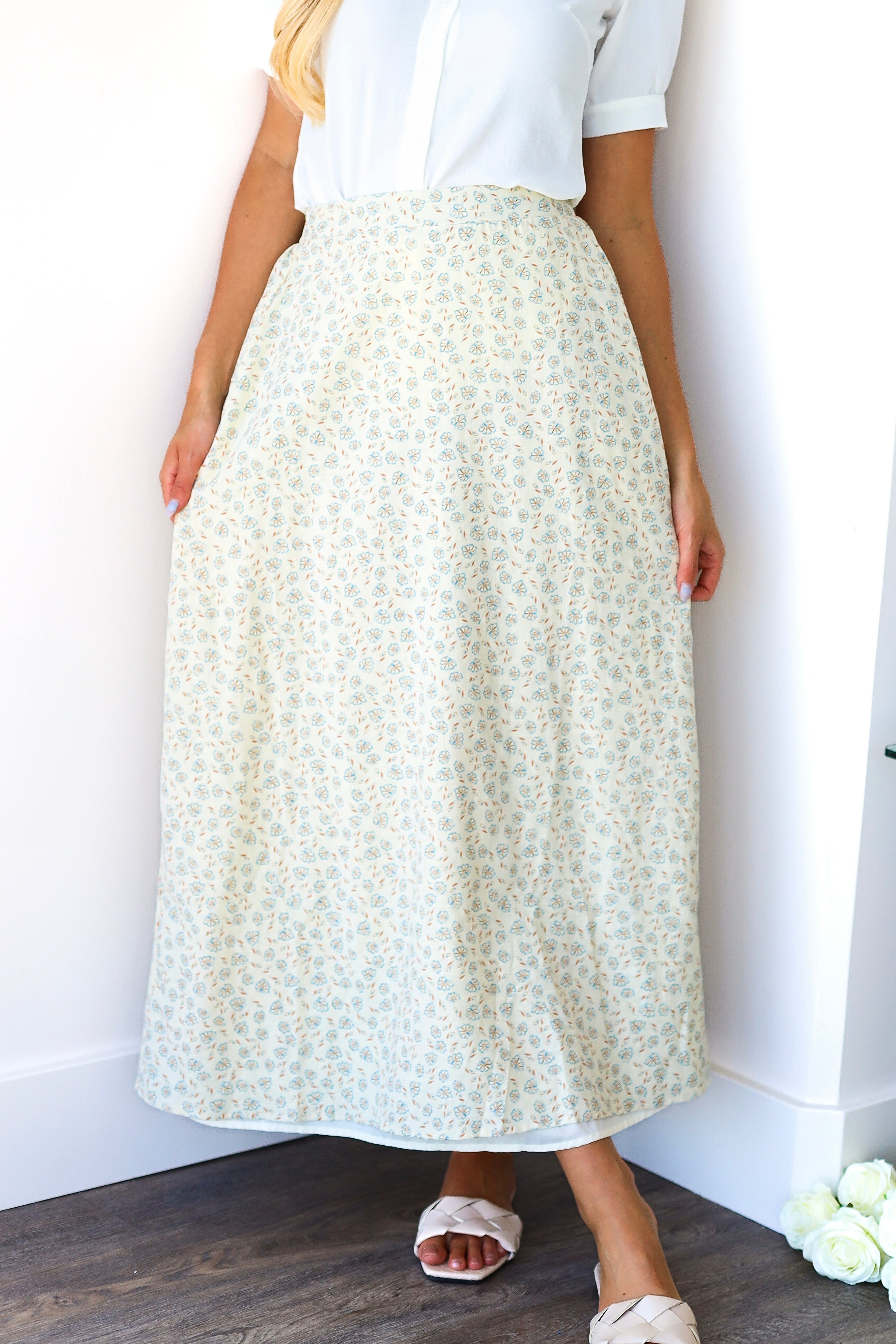 Cotton Slip Maxi Skirt