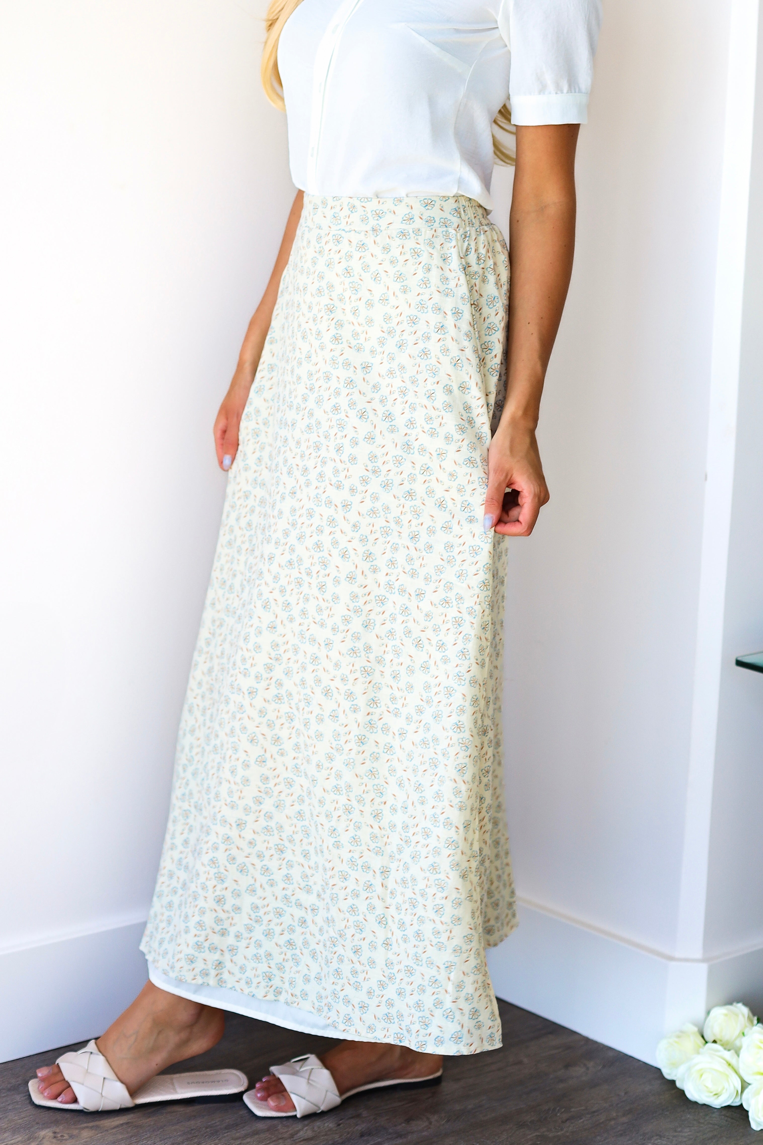 Cotton Slip Maxi Skirt